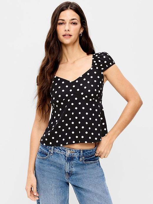 fitted cap-sleeve top