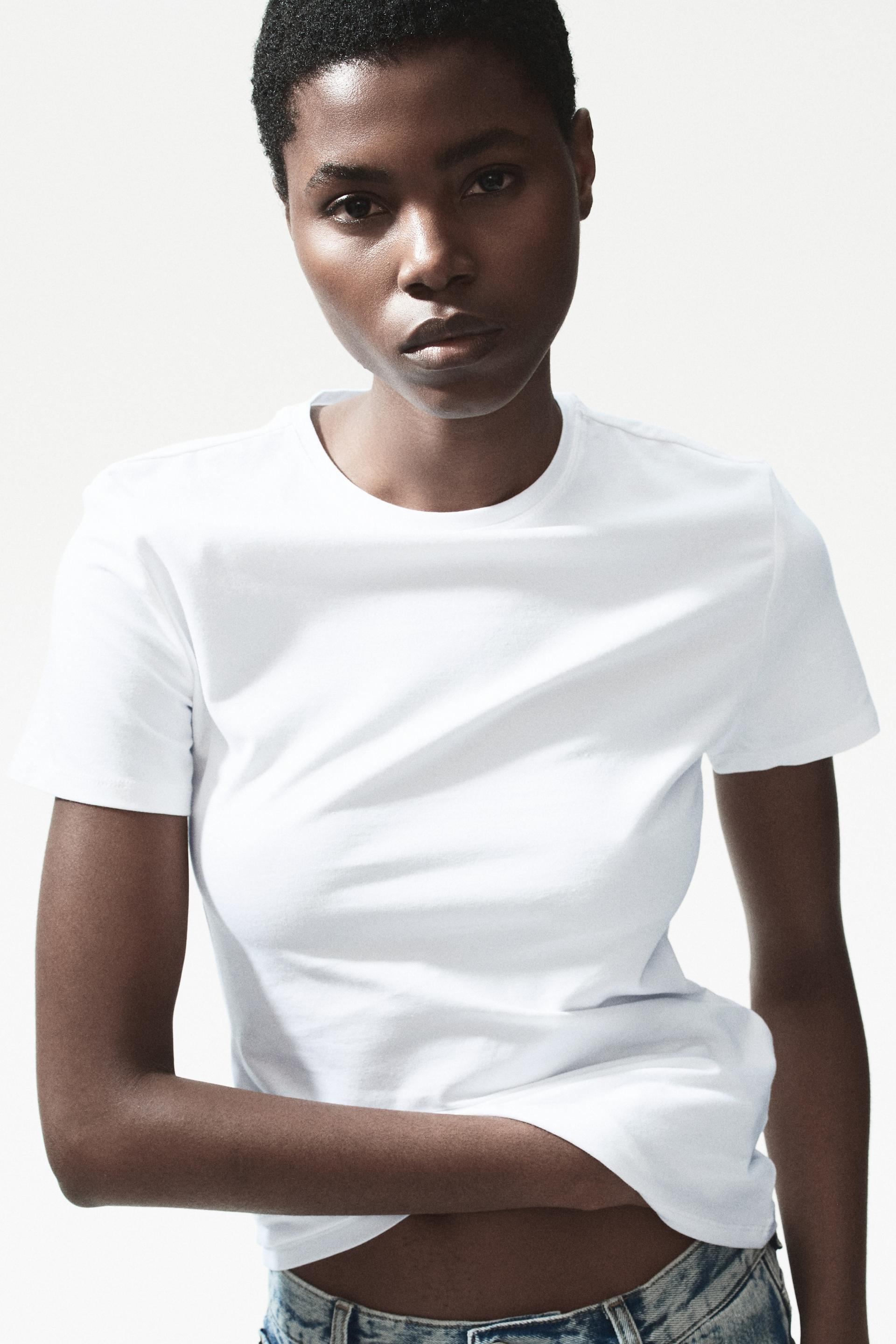 fitted cotton-blend t-shirt