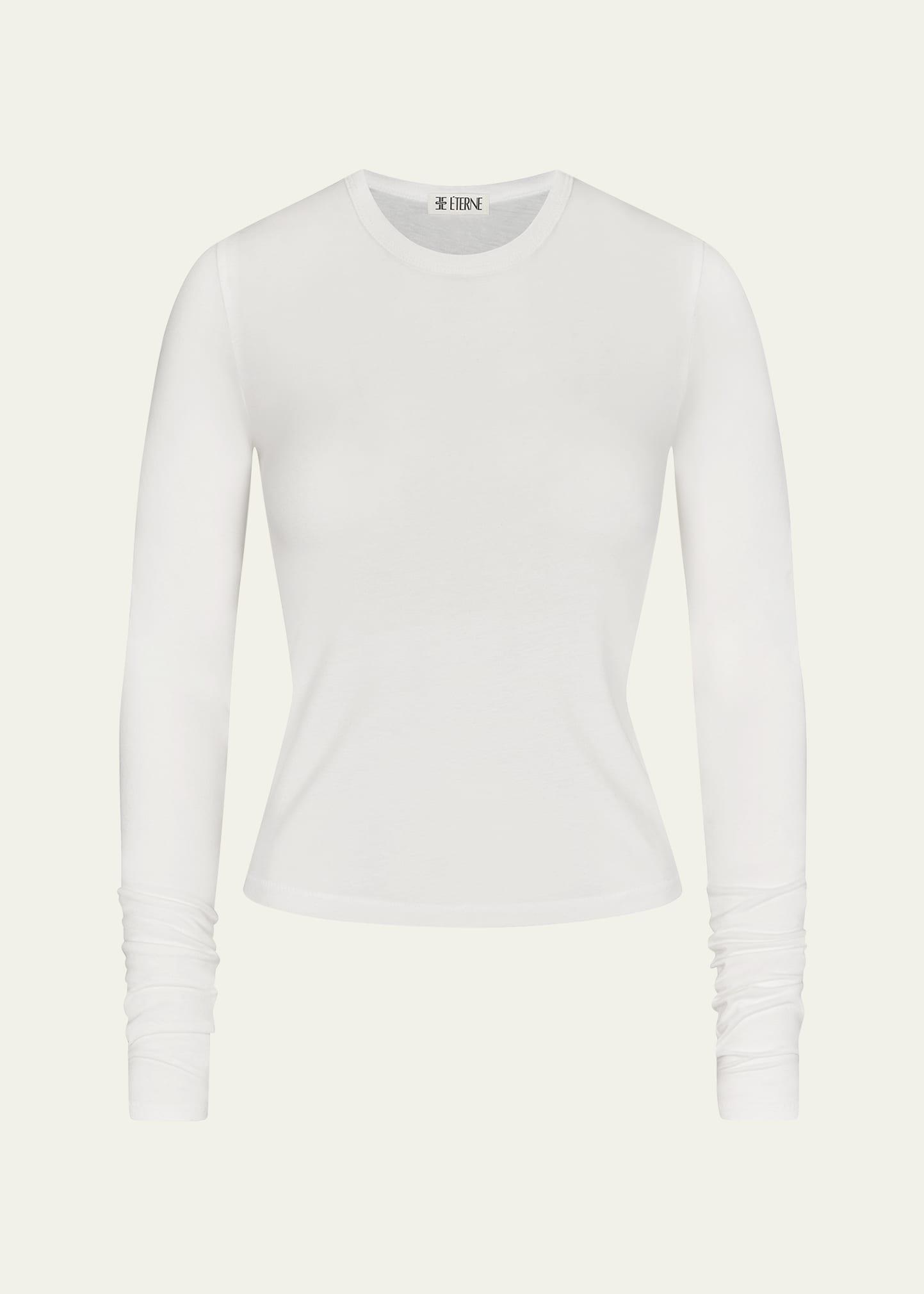 fitted crewneck long-sleeve t-shirt