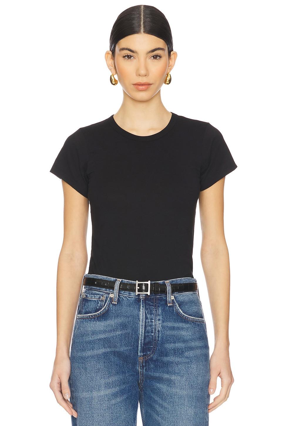 fitted crewneck short sleeve top