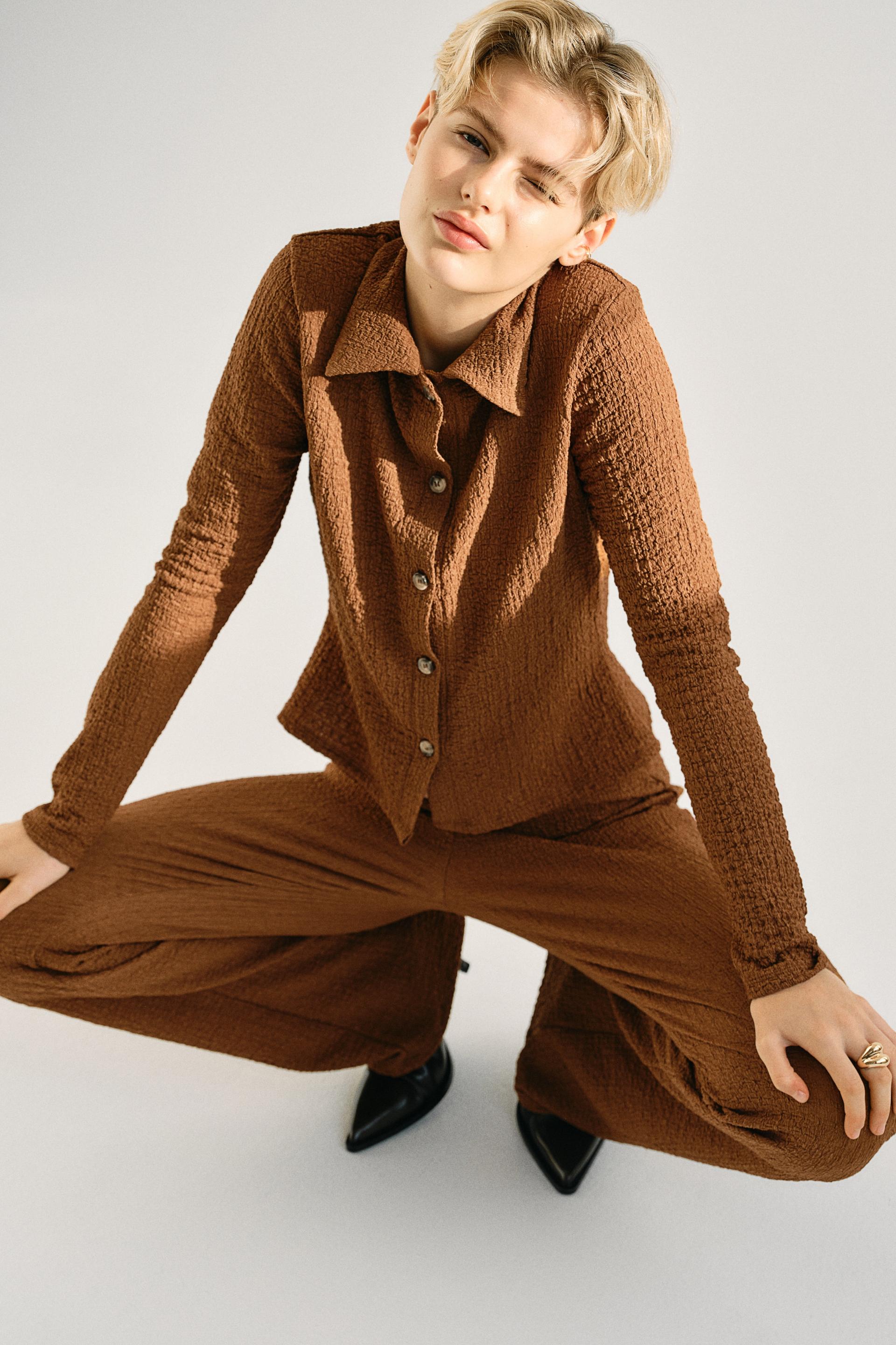 fitted crinkled shirt