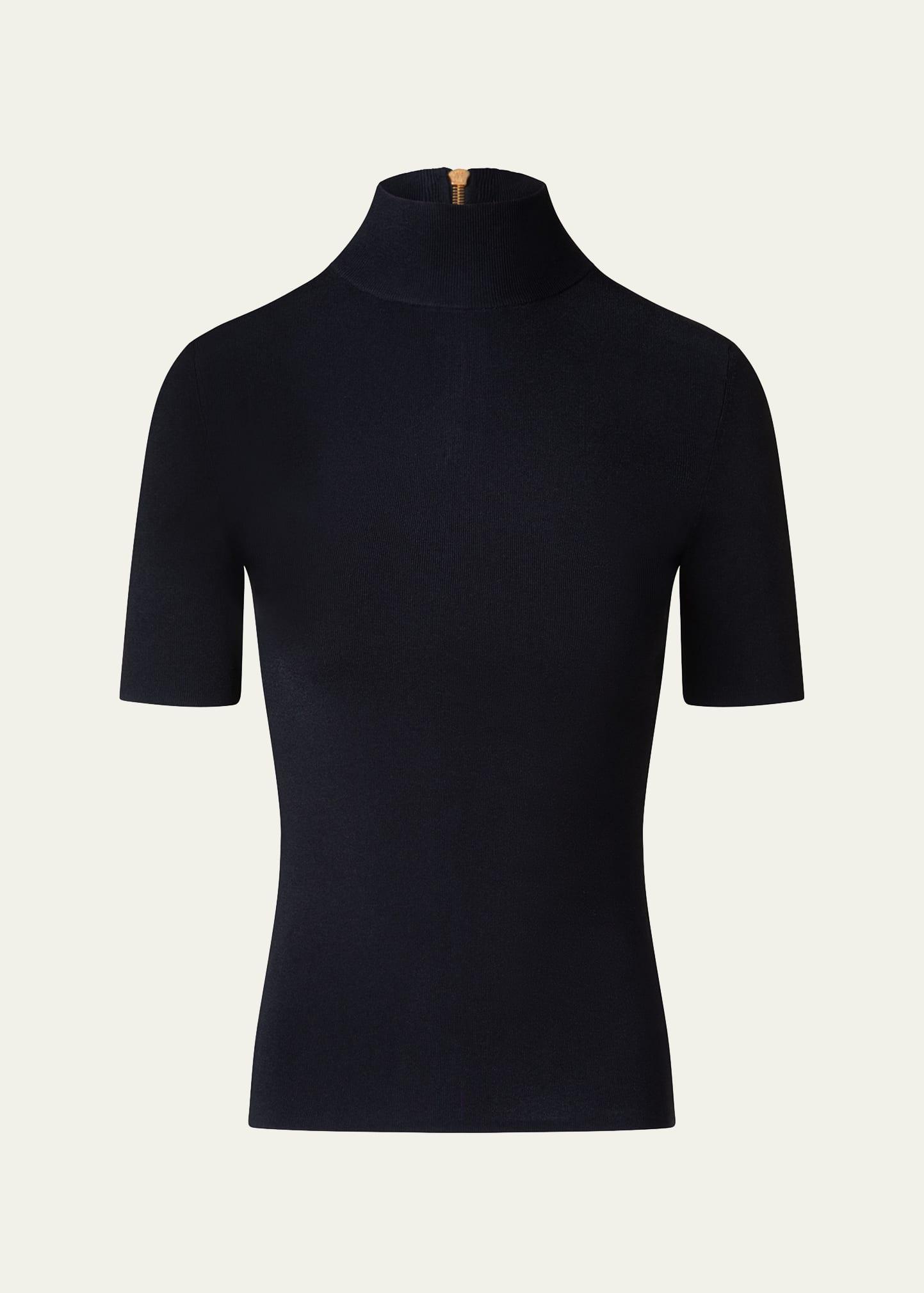 fitted knit viscose-blend sweater