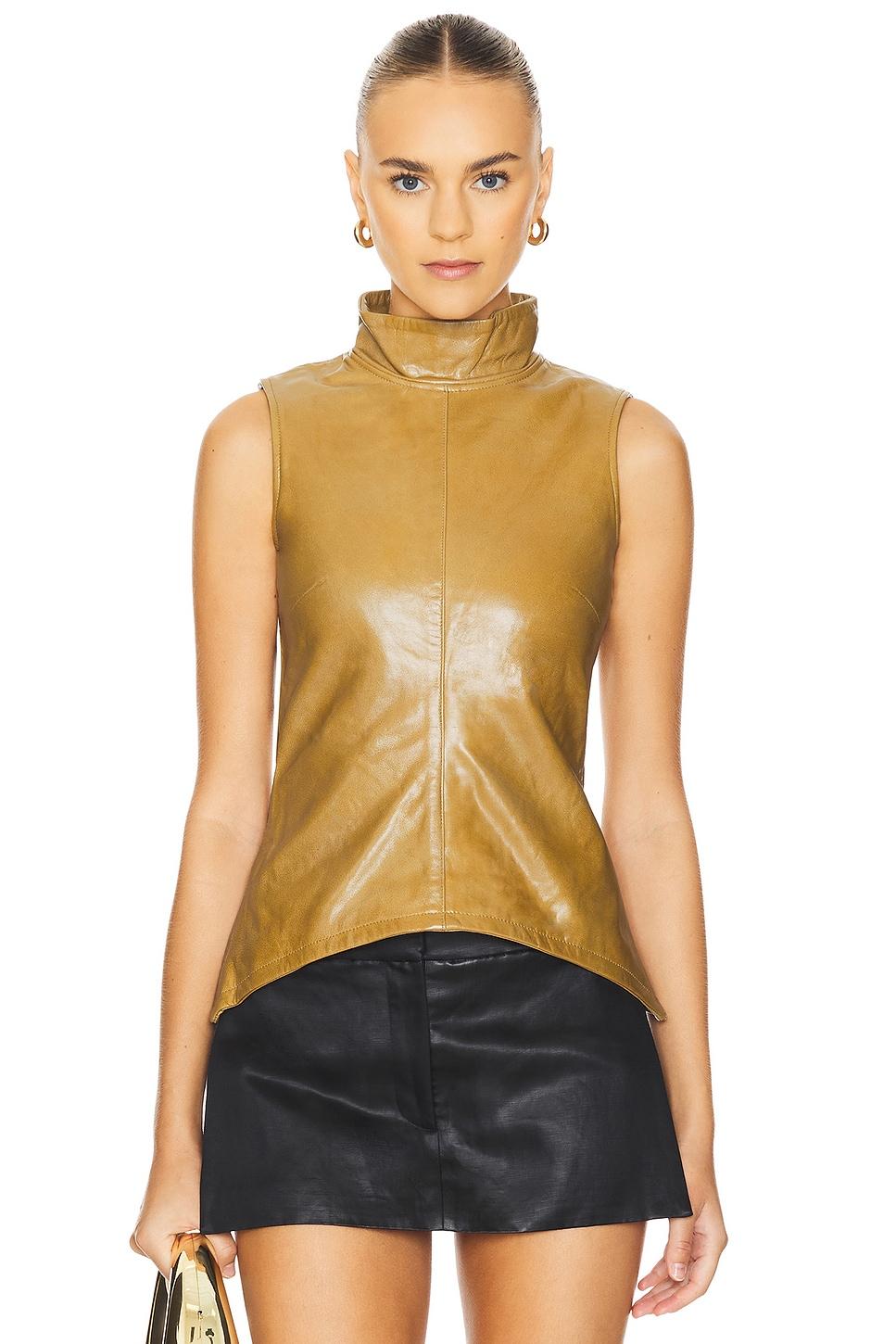 fitted leather top