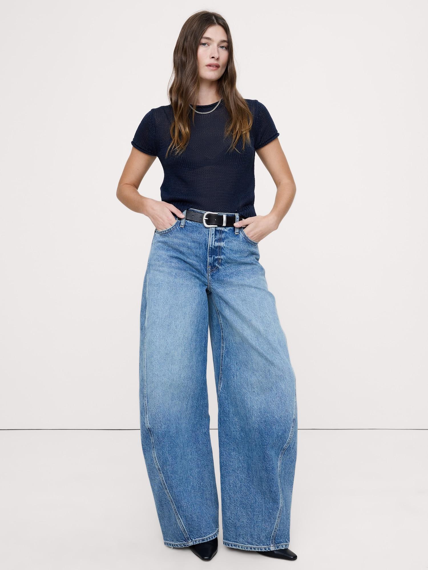 fitted linen short-sleeve sweater