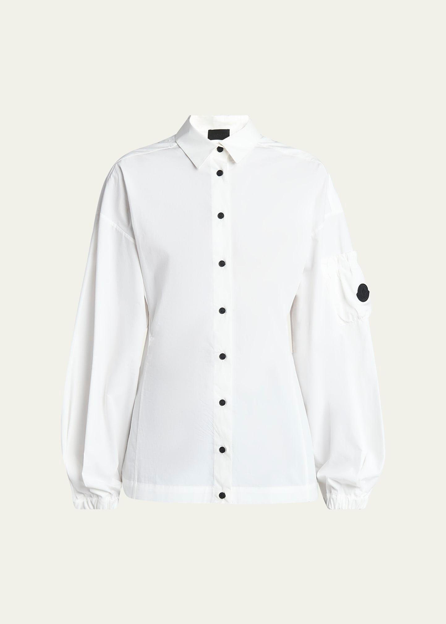 fitted long-sleeve button-front shirt