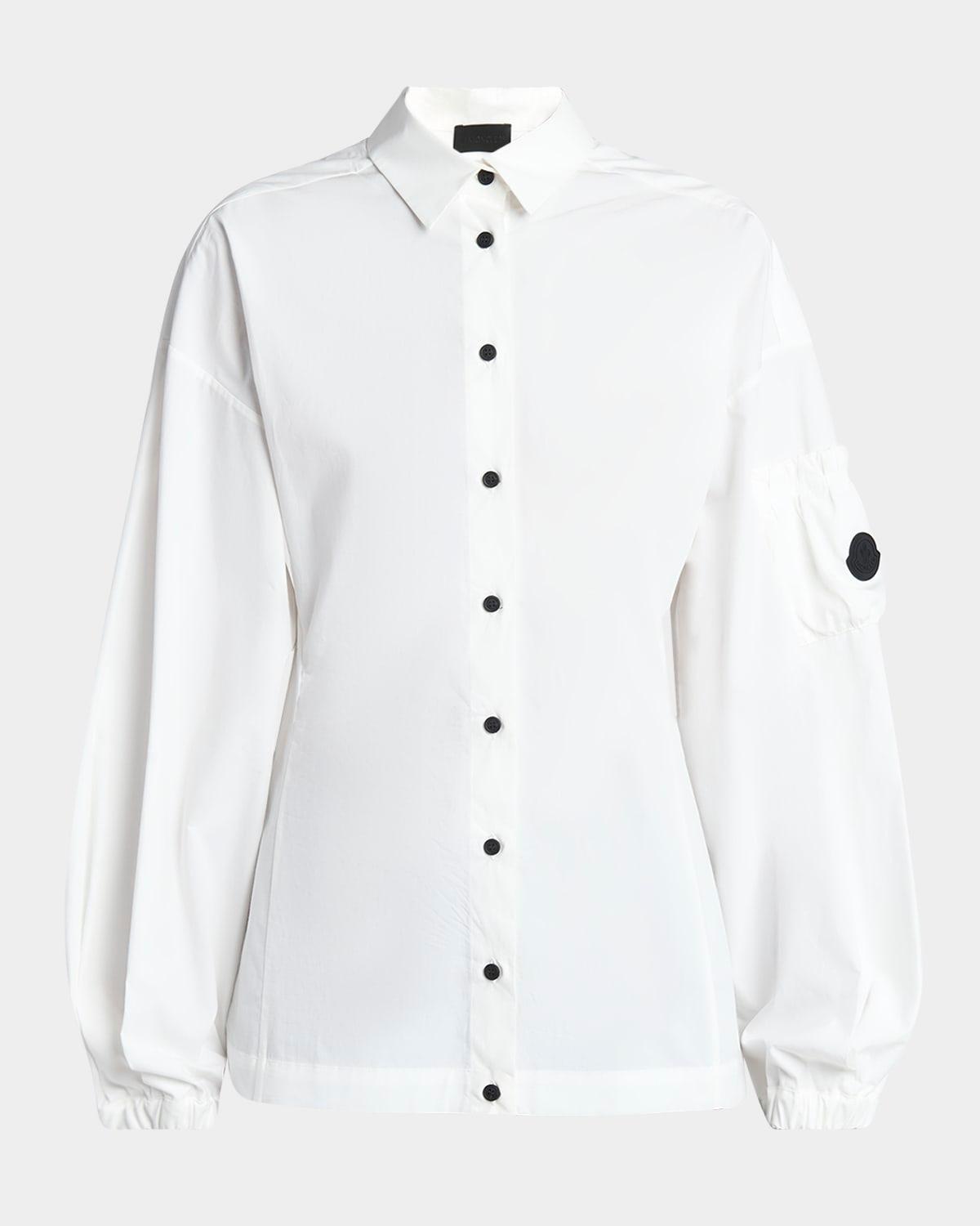 fitted long-sleeve button-front shirt