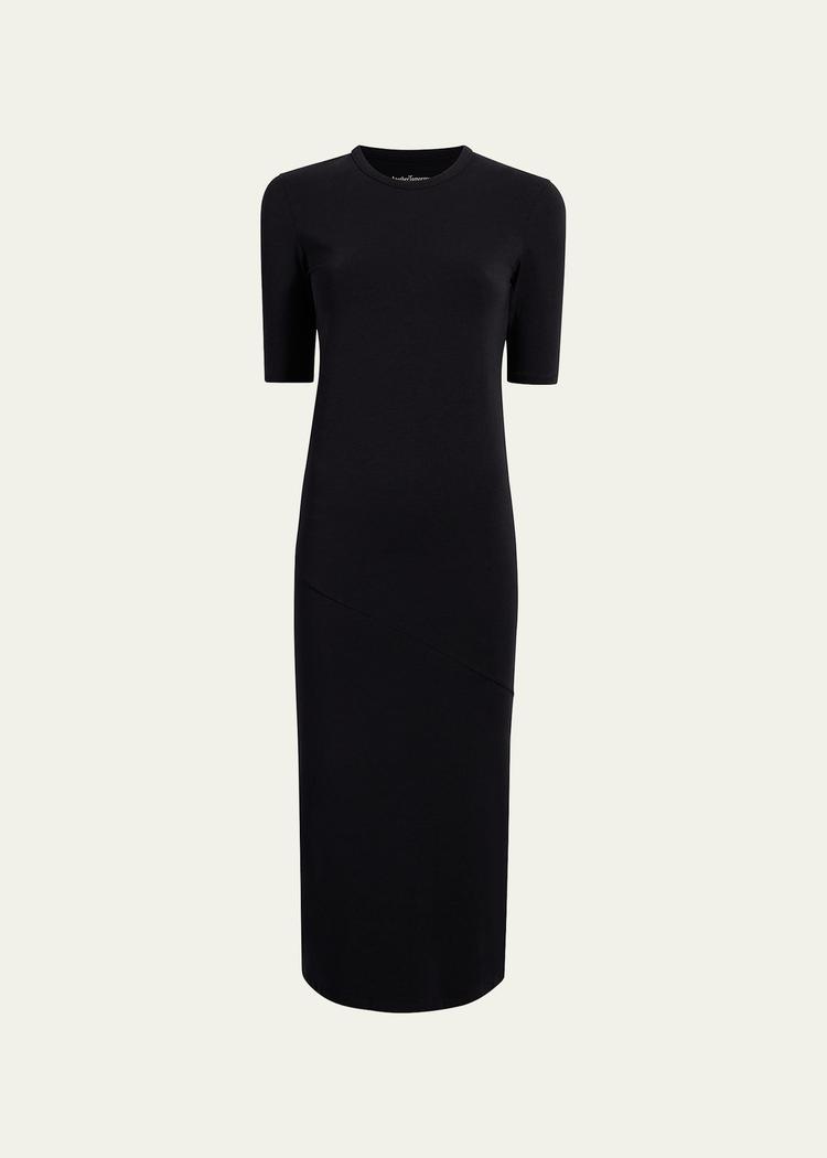 fitted midi dress w/ elbow sleeves