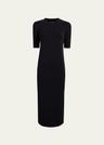 fitted midi dress w/ elbow sleeves