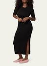 fitted midi dress w/ elbow sleeves