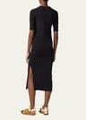fitted midi dress w/ elbow sleeves