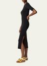fitted midi dress w/ elbow sleeves
