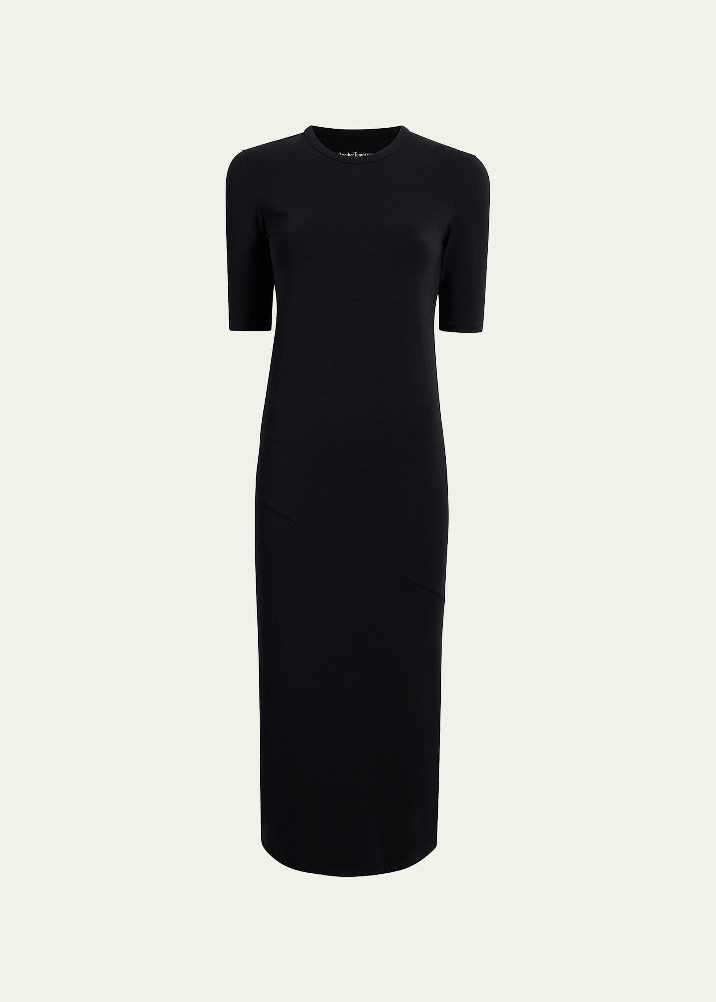 fitted midi dress w/ elbow sleeves