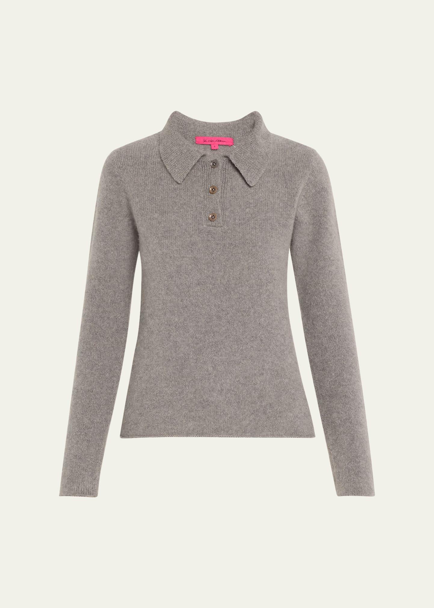 fitted polo cashmere sweater