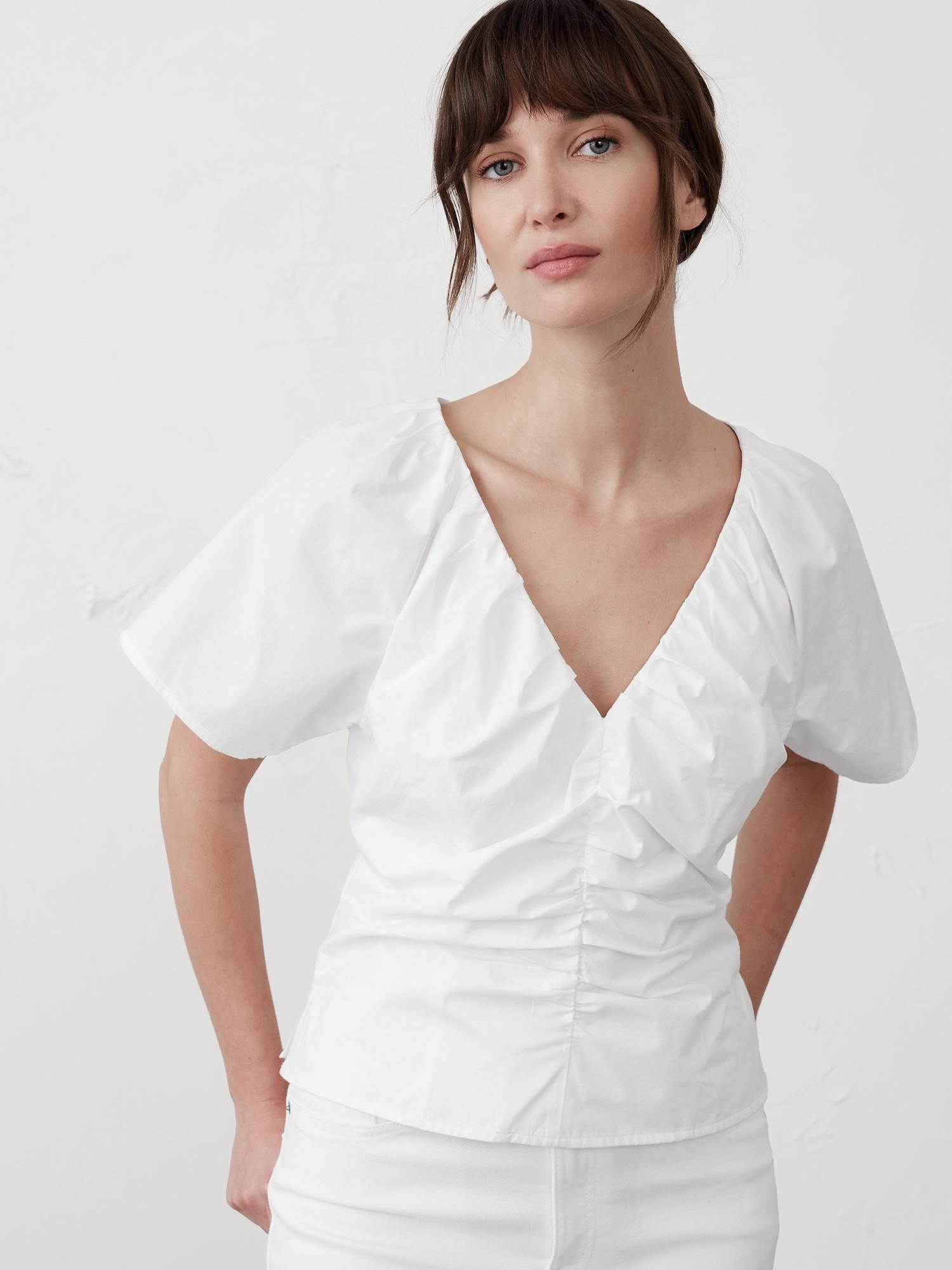 fitted poplin top