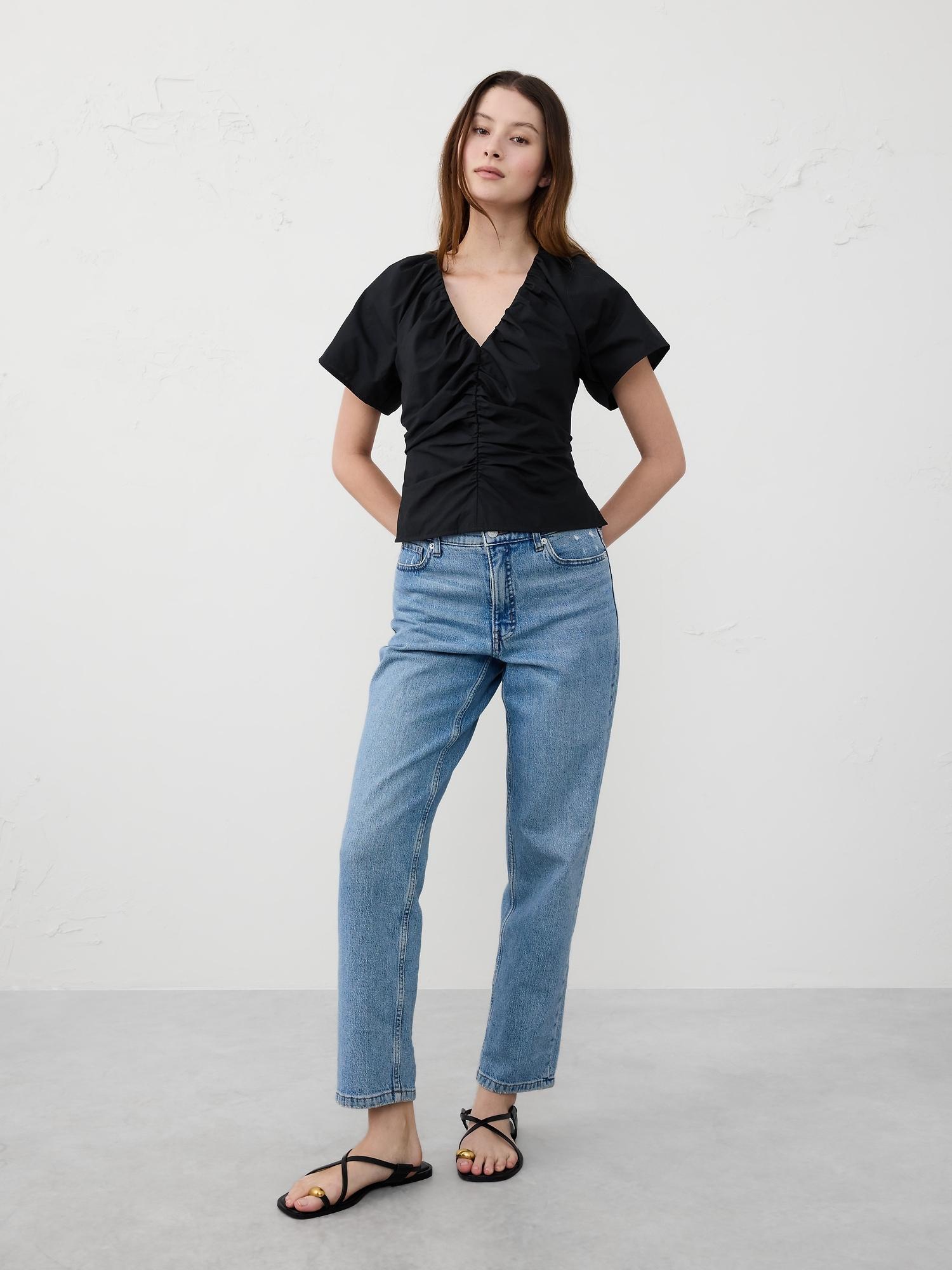fitted poplin top