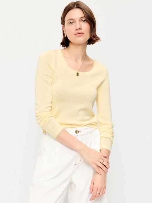 fitted scoop-neck cropped jersey sweater