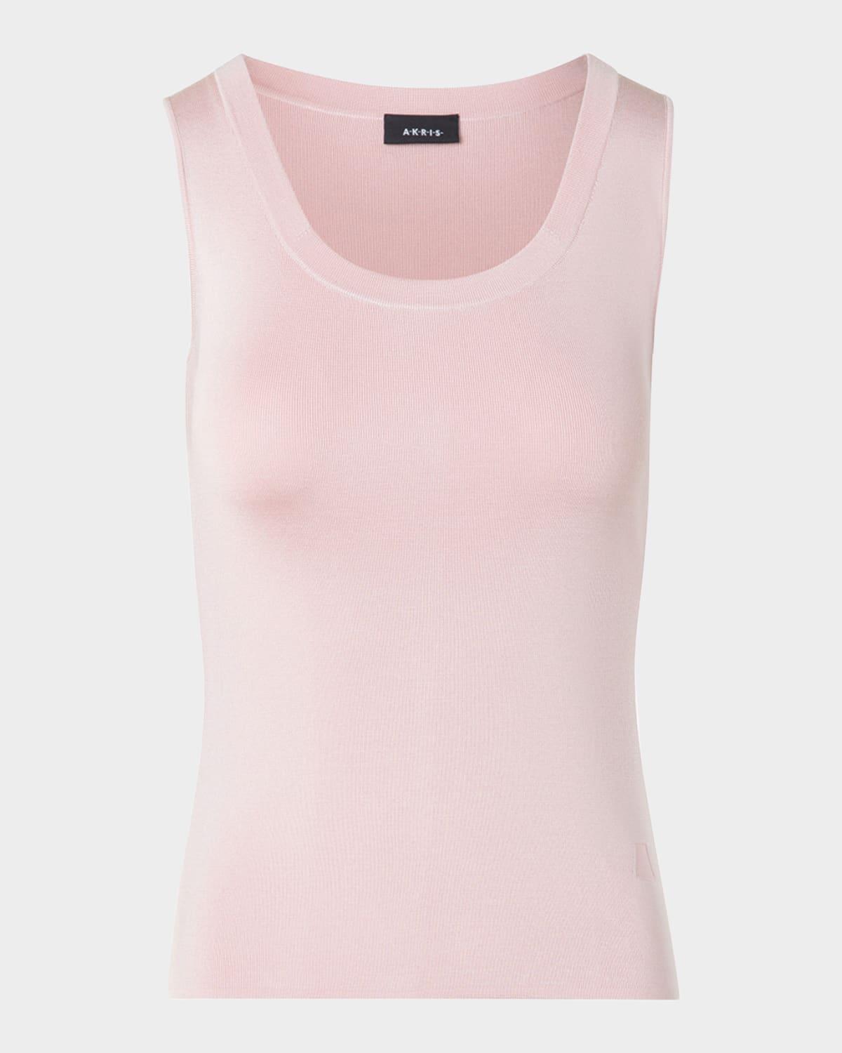 fitted silk-stretch tank top
