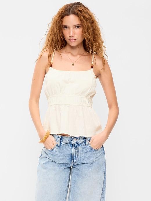 fitted smocked tank top