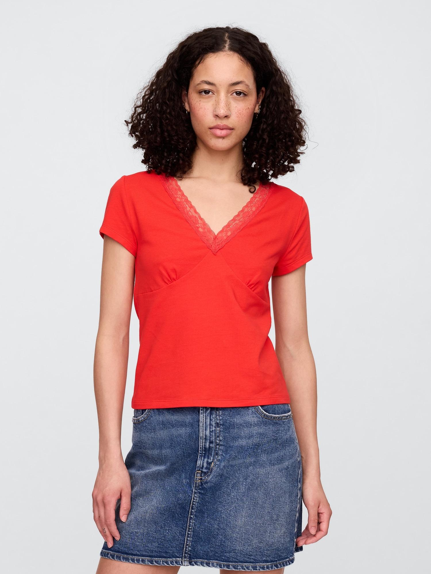 fitted v-neck top
