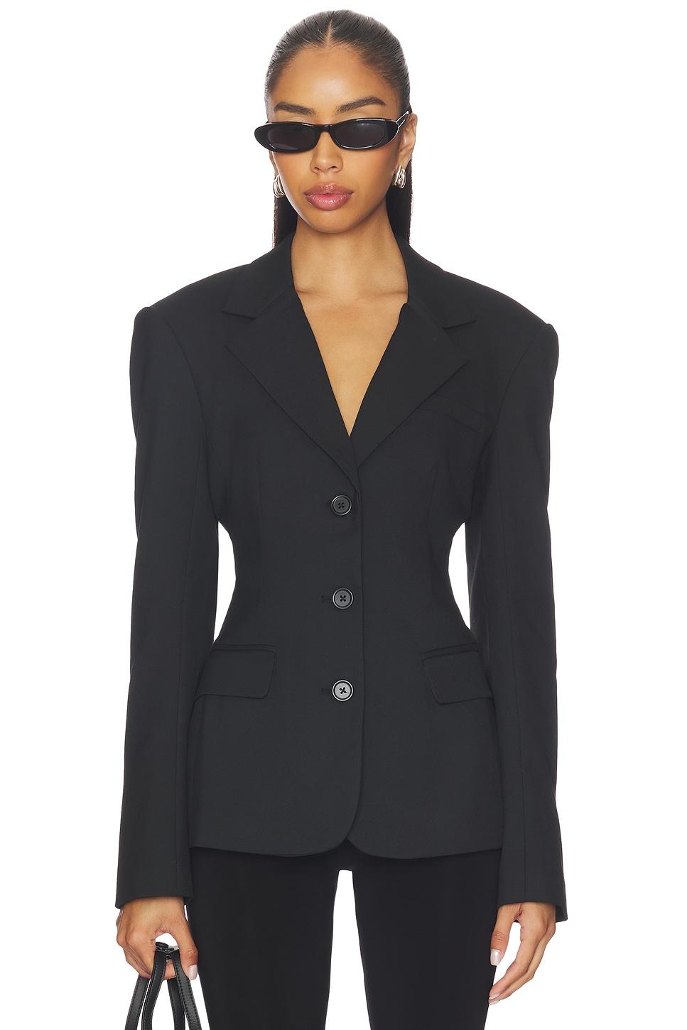 fitted waist blazer