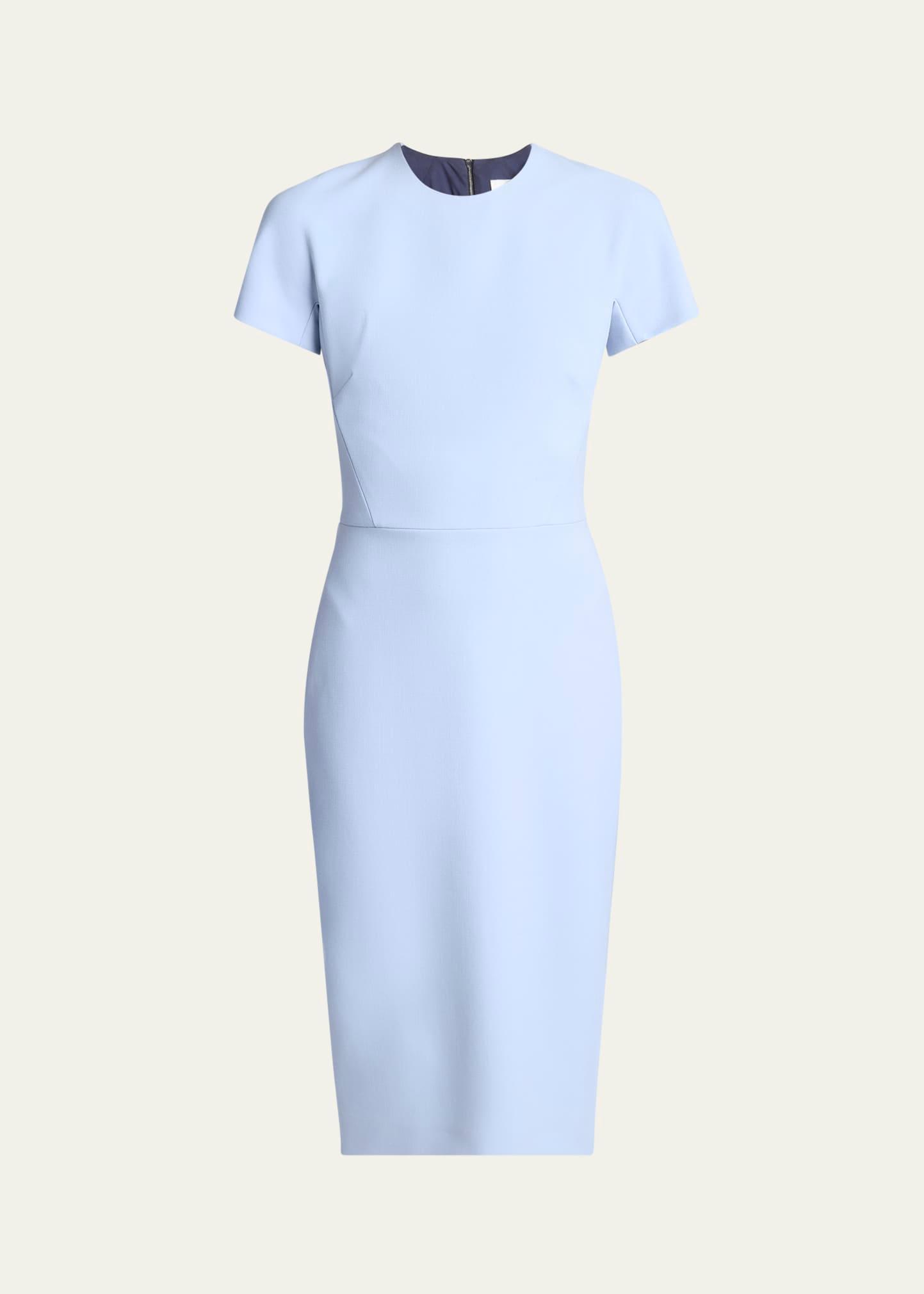 fitted wool blend t-shirt dress