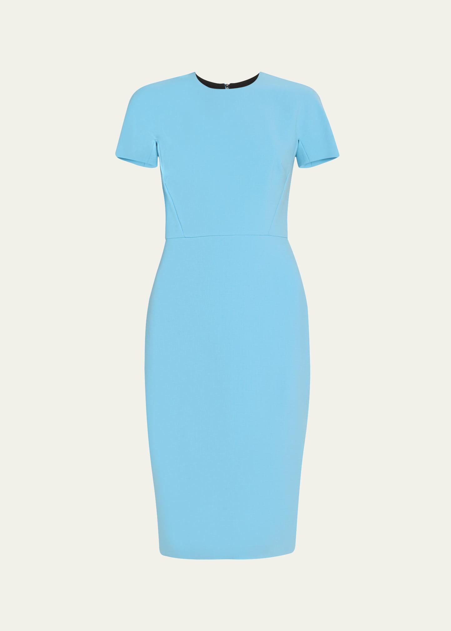 fitted wool midi dress