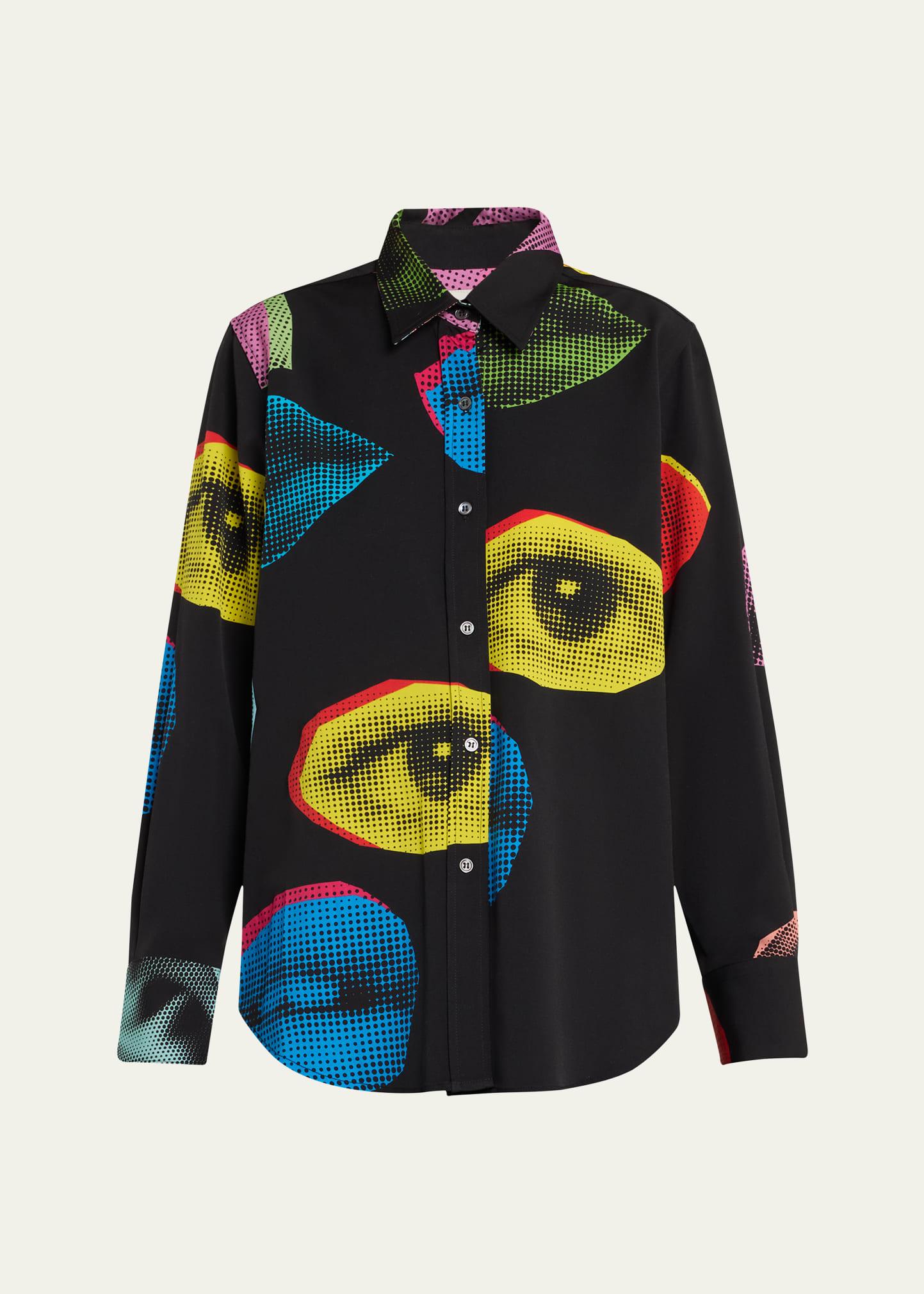 five senses printed new classic wool shirt