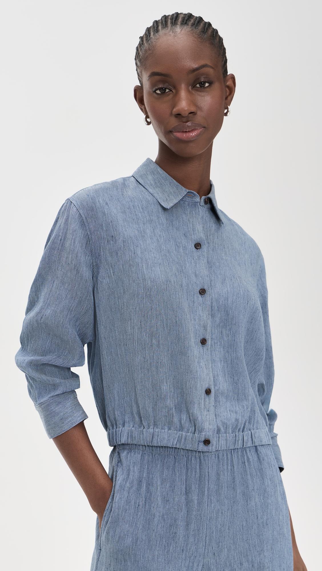 fixed sleeve cropped shirt