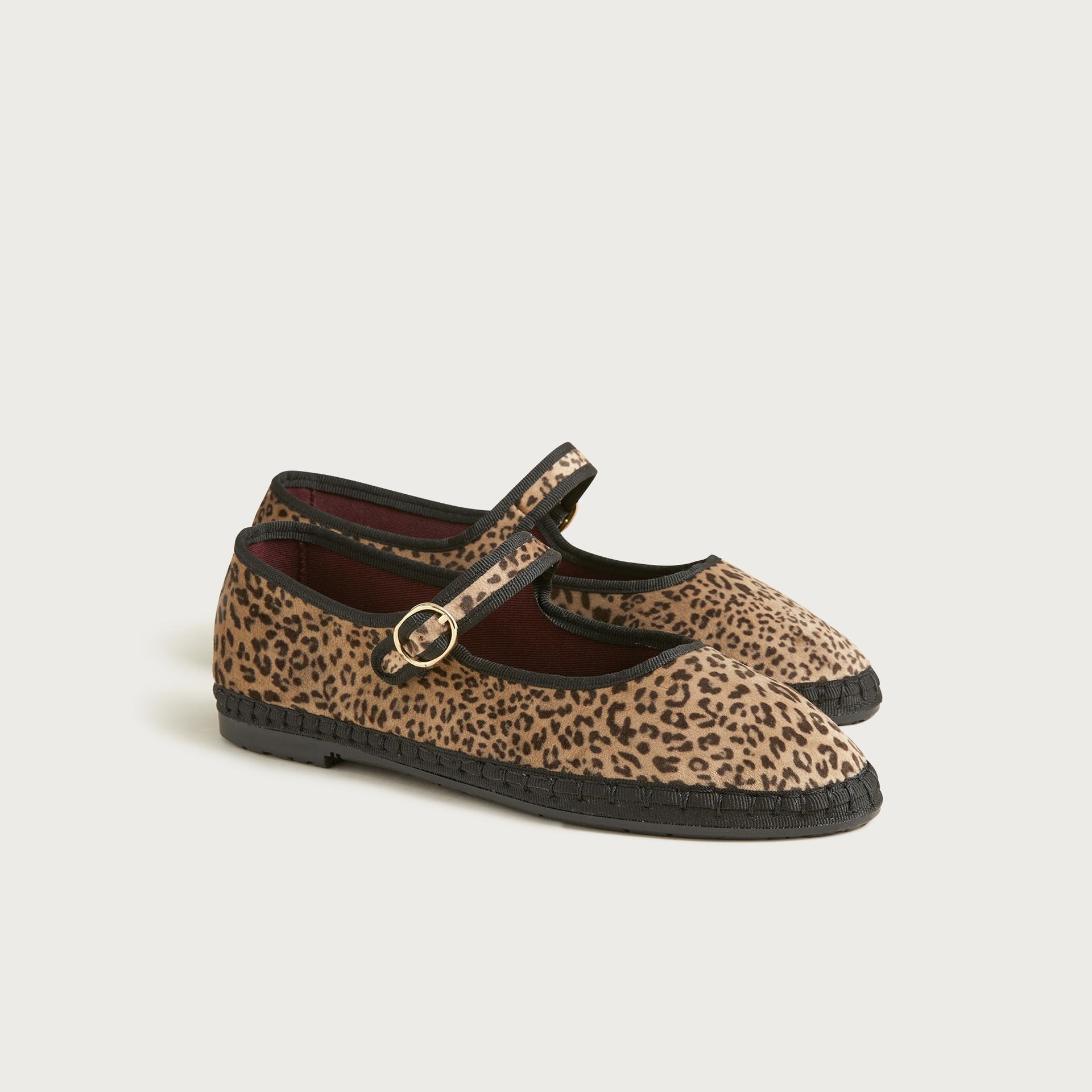 flabelus x j.crew mary jane espadrille flats in leopard print