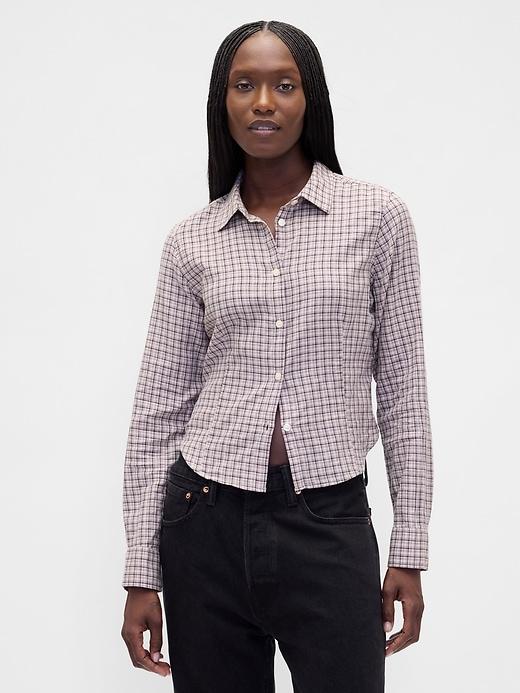 flannel fitted plaid shirt