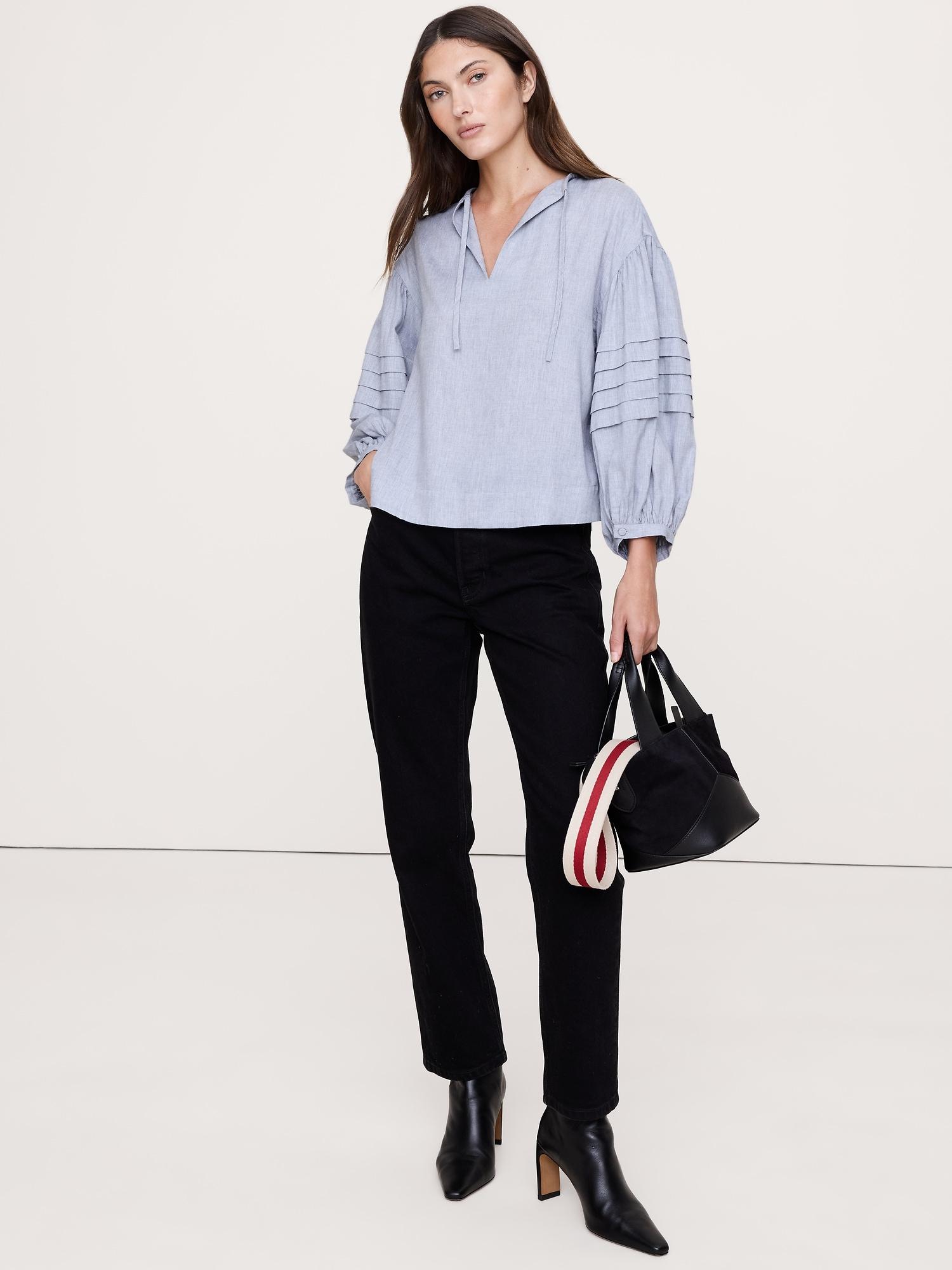 flannel peasant blouse