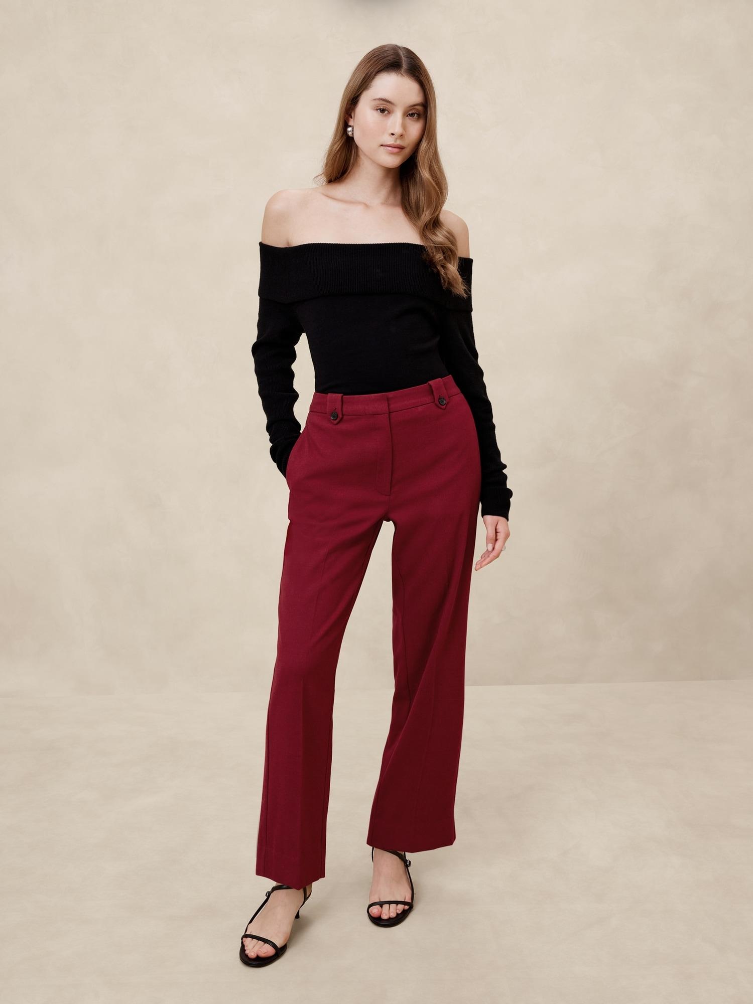 flannel straight trouser