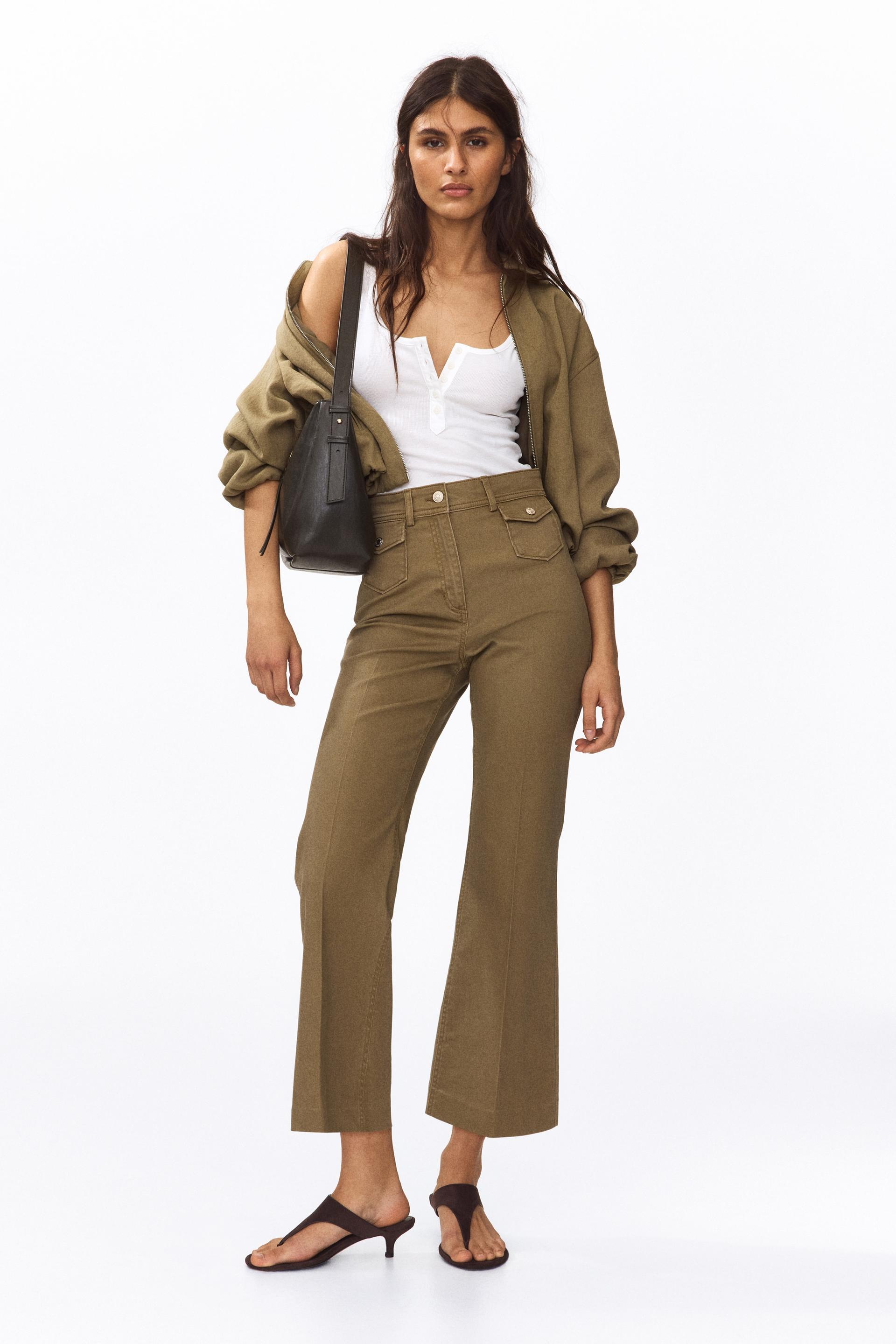 flared ankle-length trousers