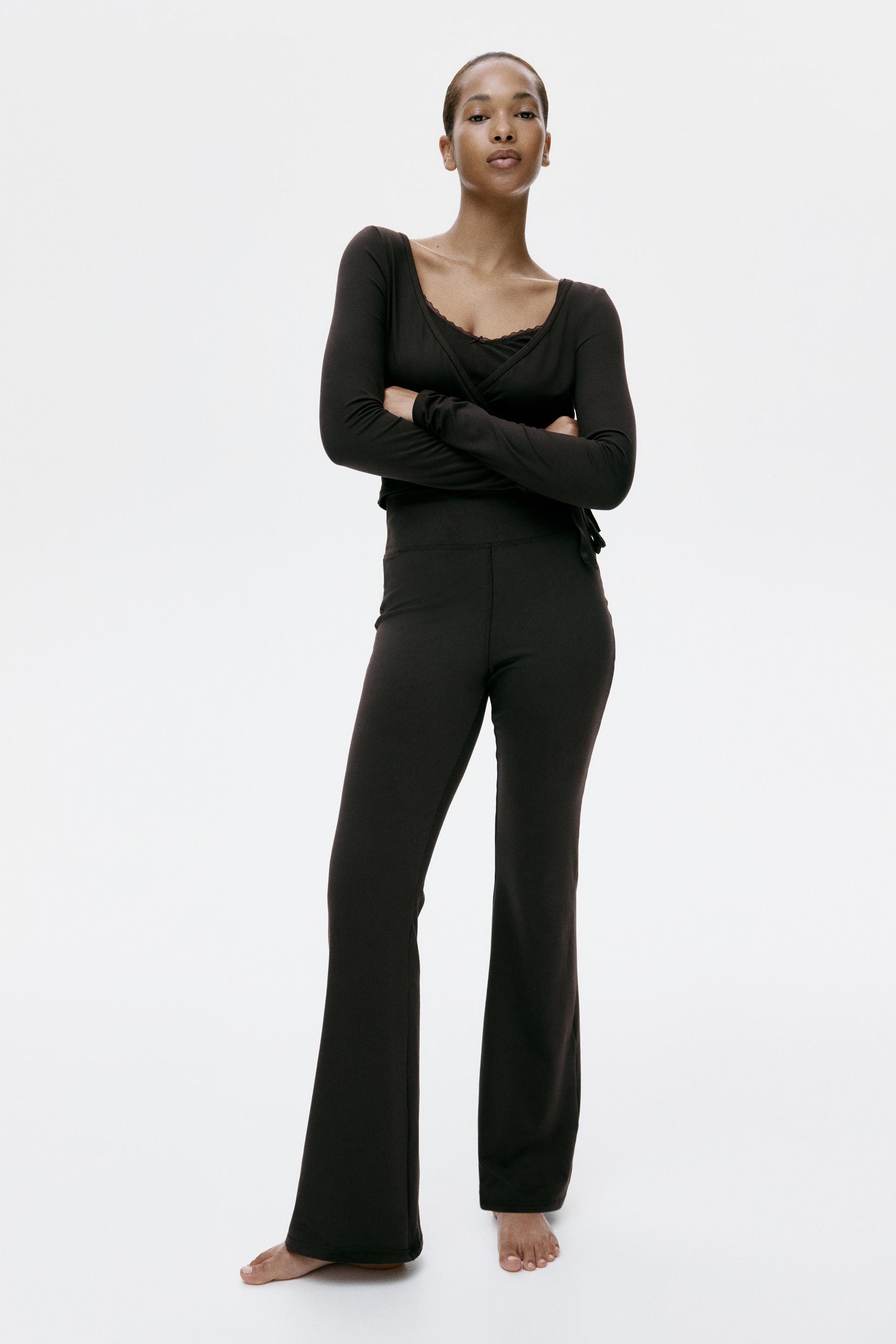 flared brushed jersey pants