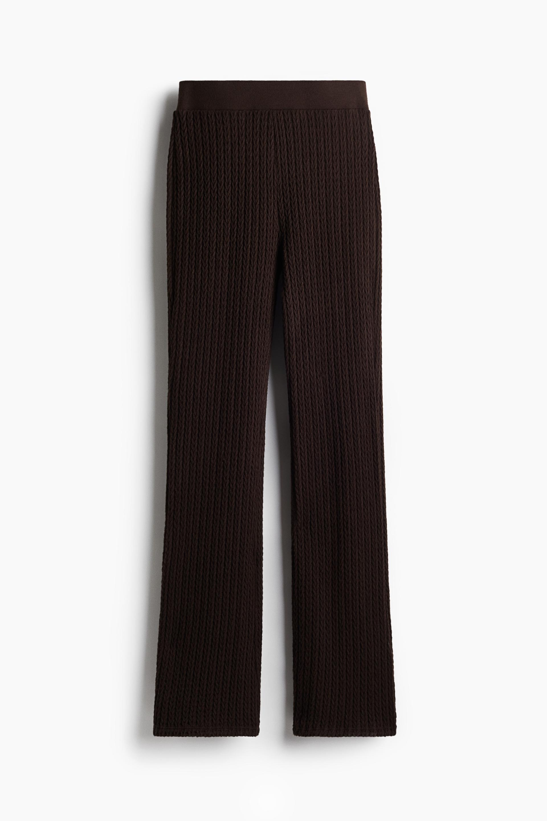 flared cable-knit-look pants