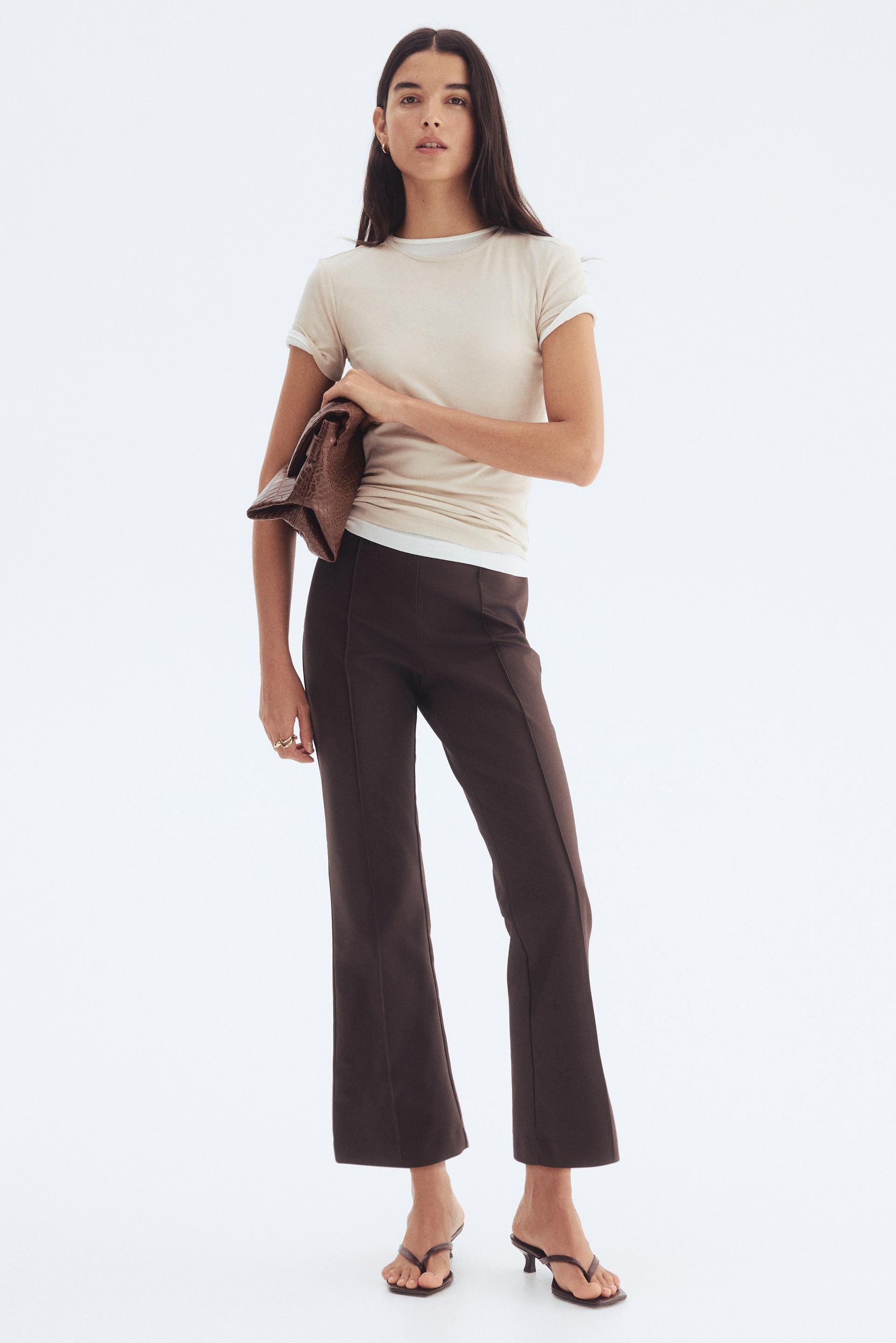 flared crease-front pants