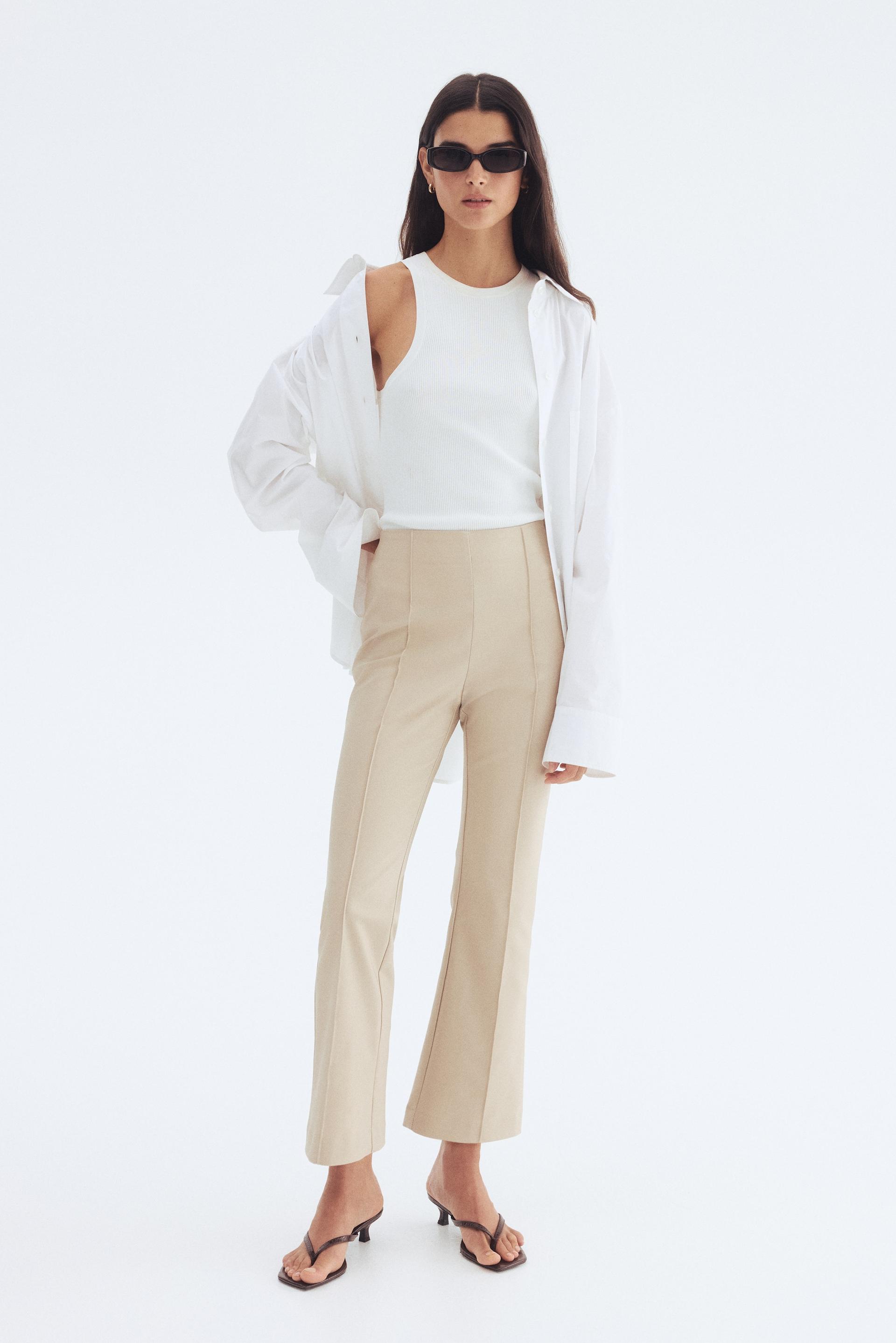 flared crease-front pants