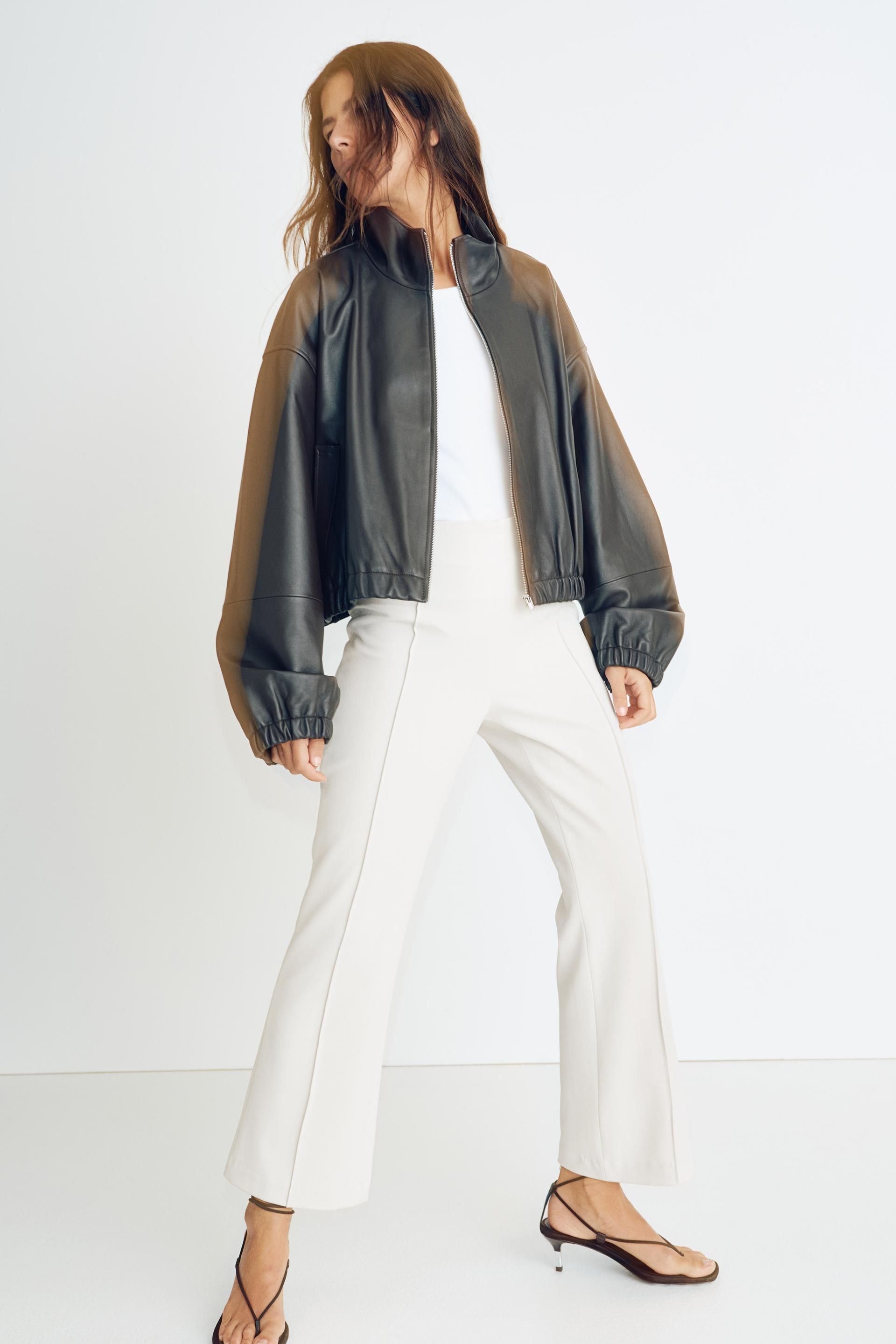 flared creased pants