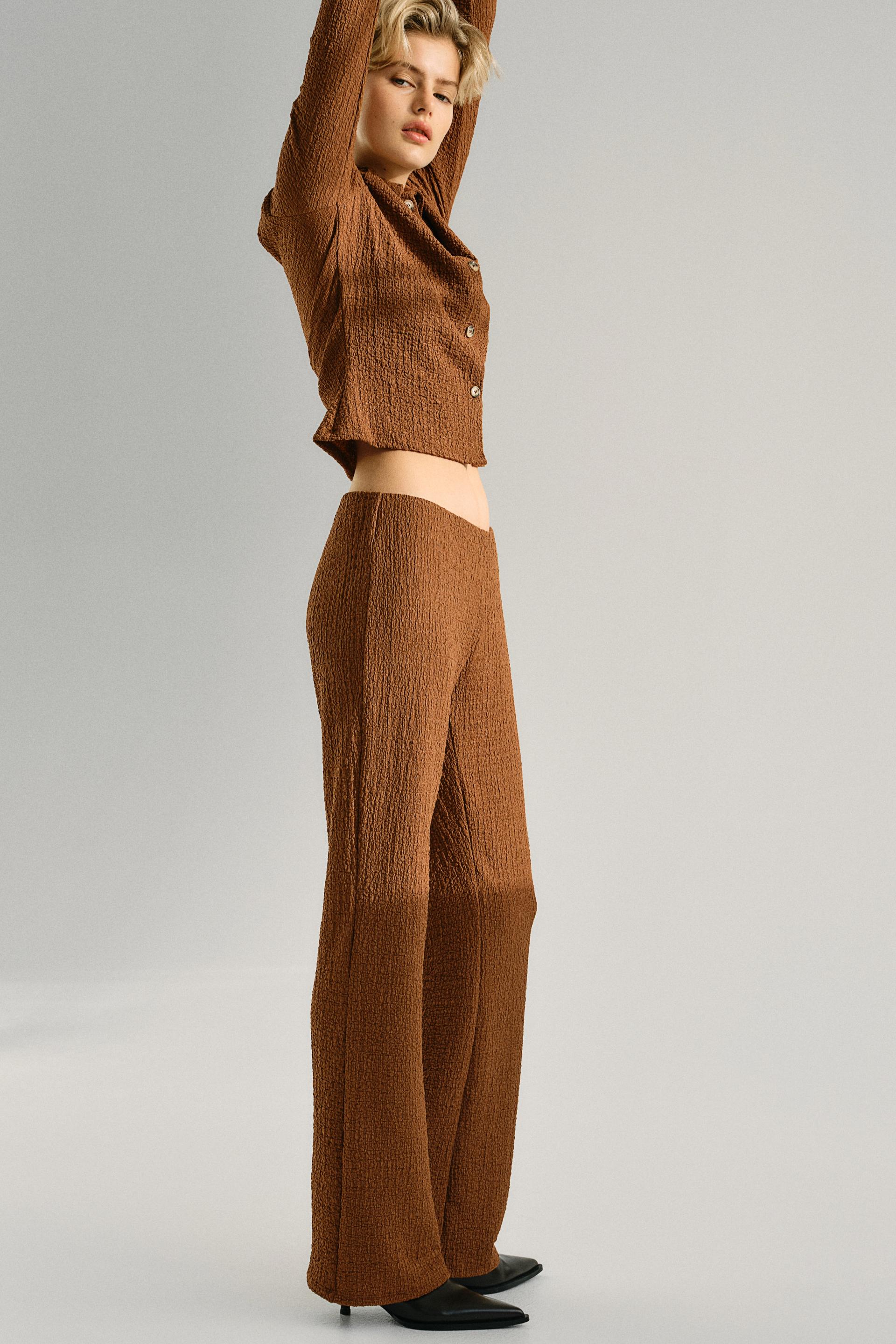 flared crinkled pants