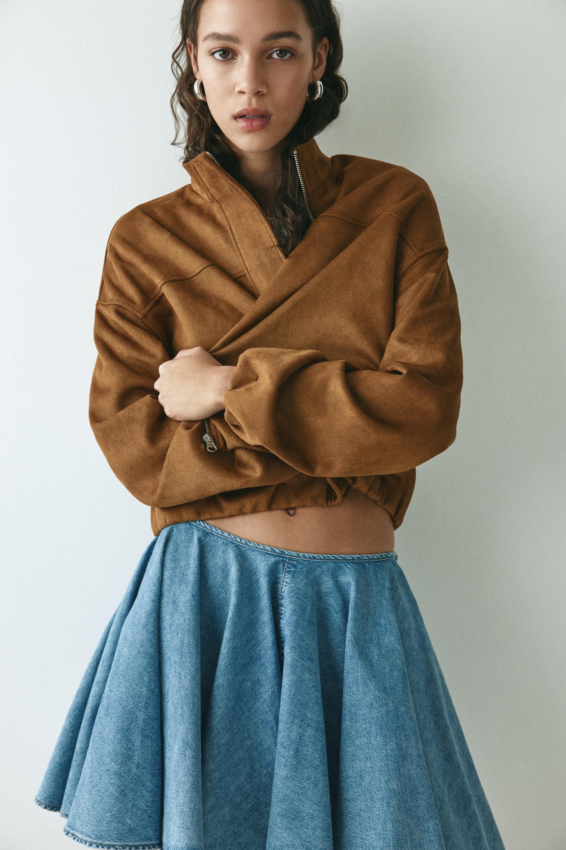 flared denim skirt