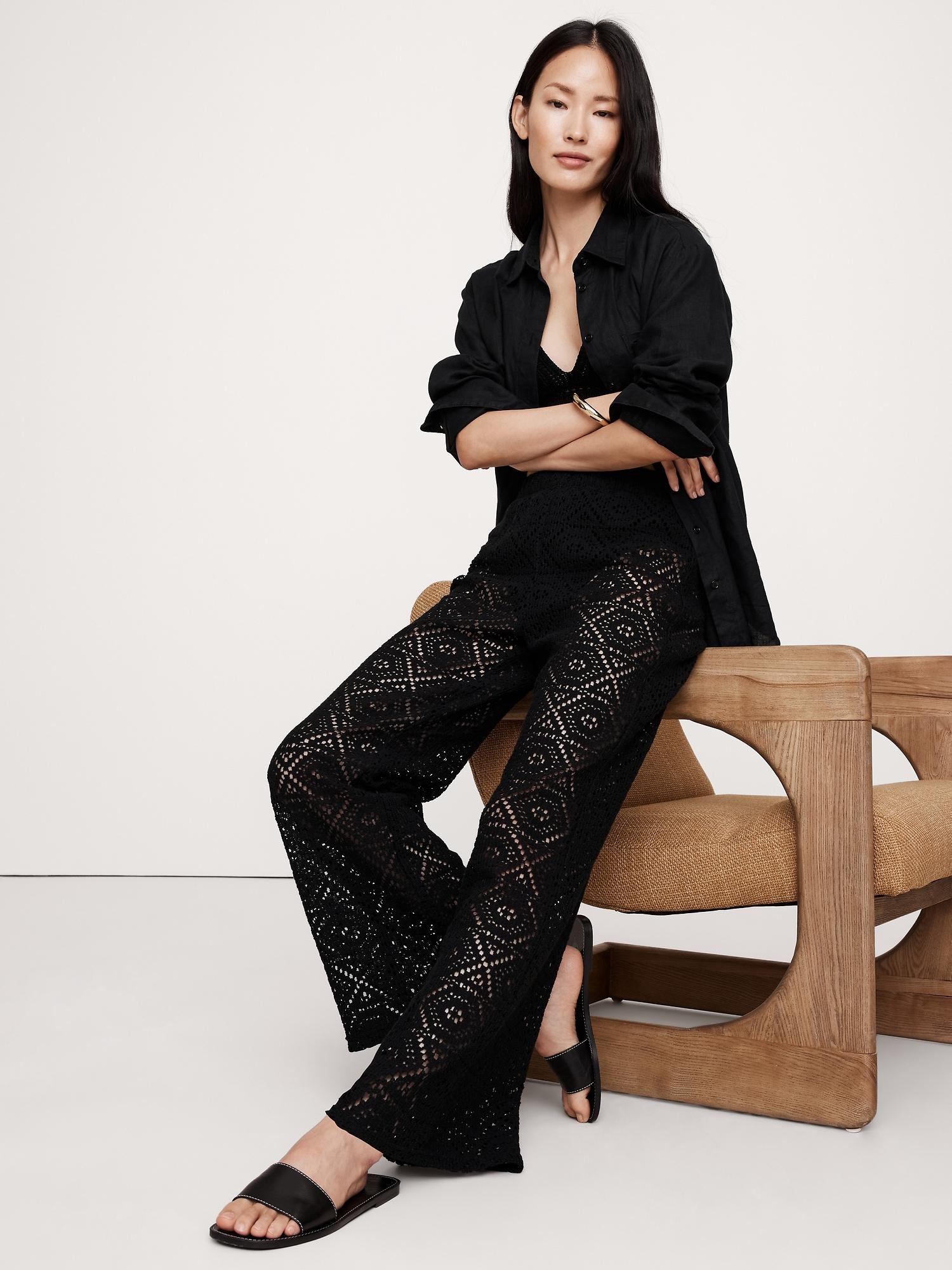 flared italian lace beach pant