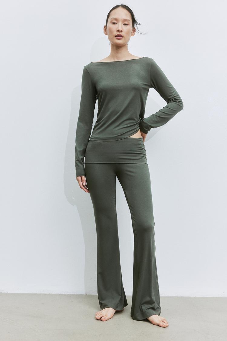 flared jersey pants