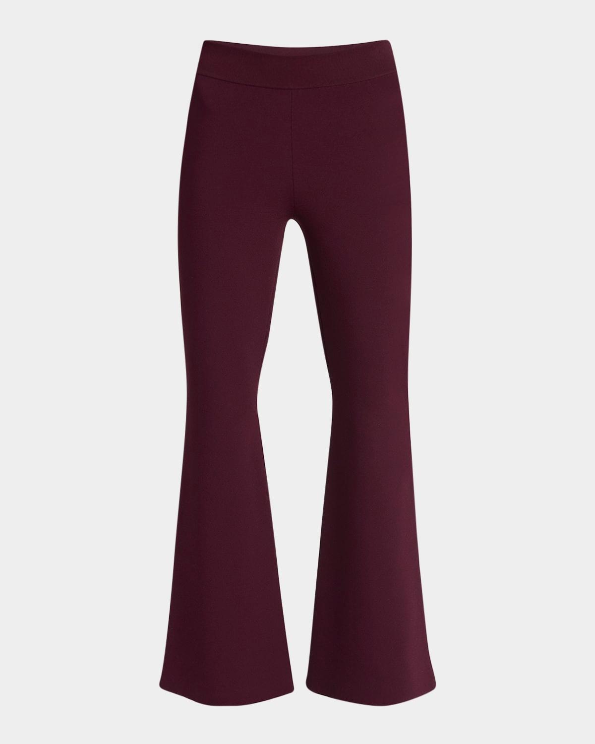 flared knit trousers