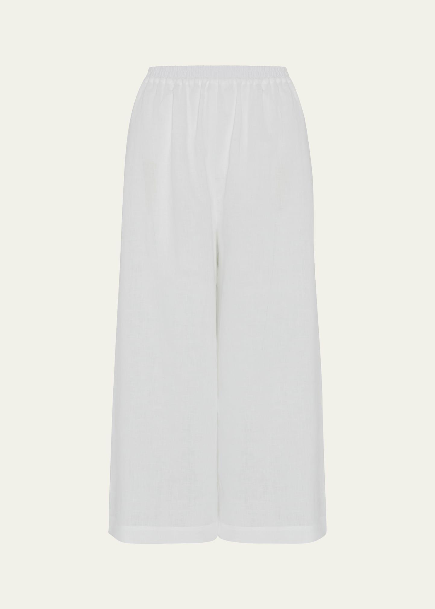 flared linen culottes