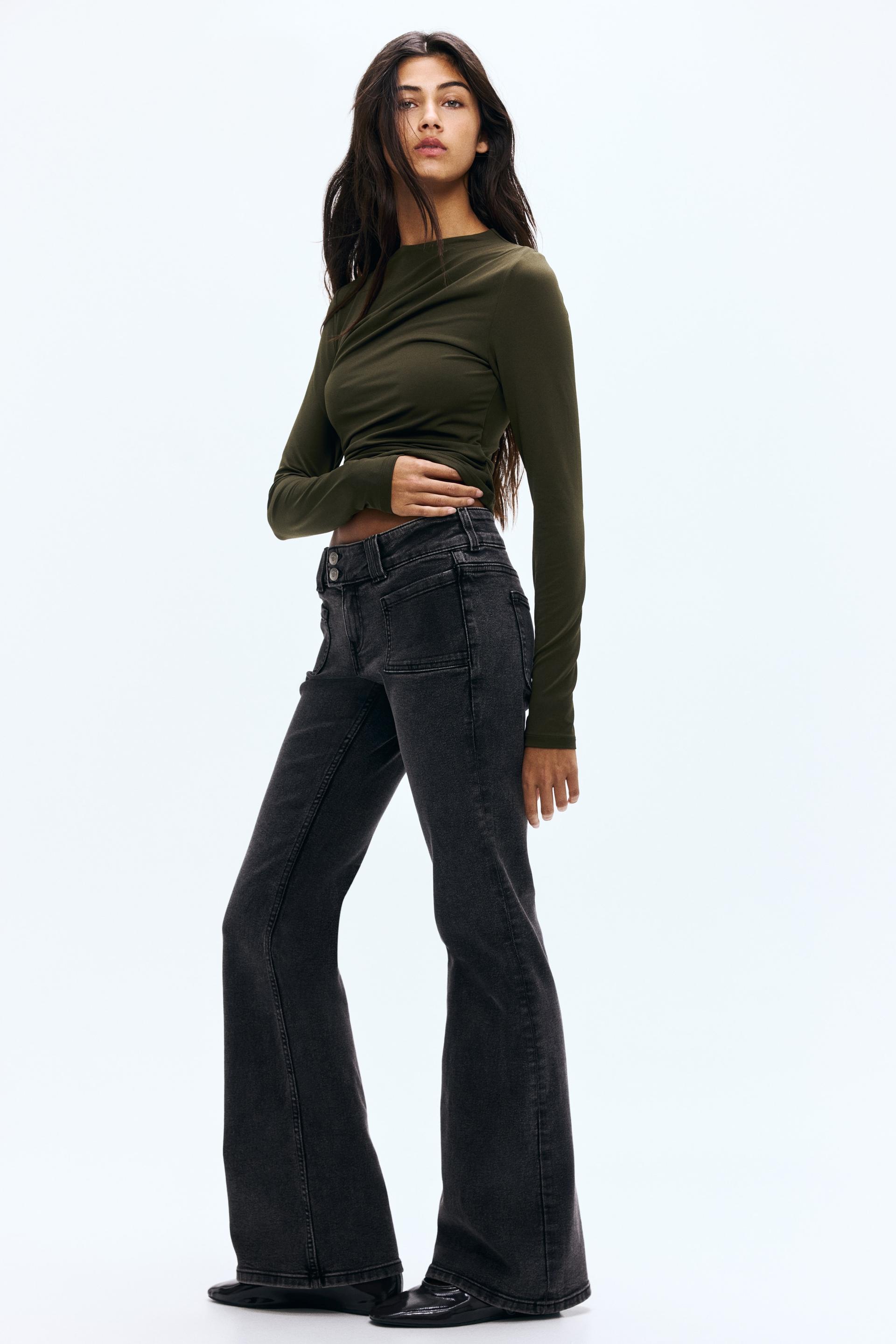 flared low jeans