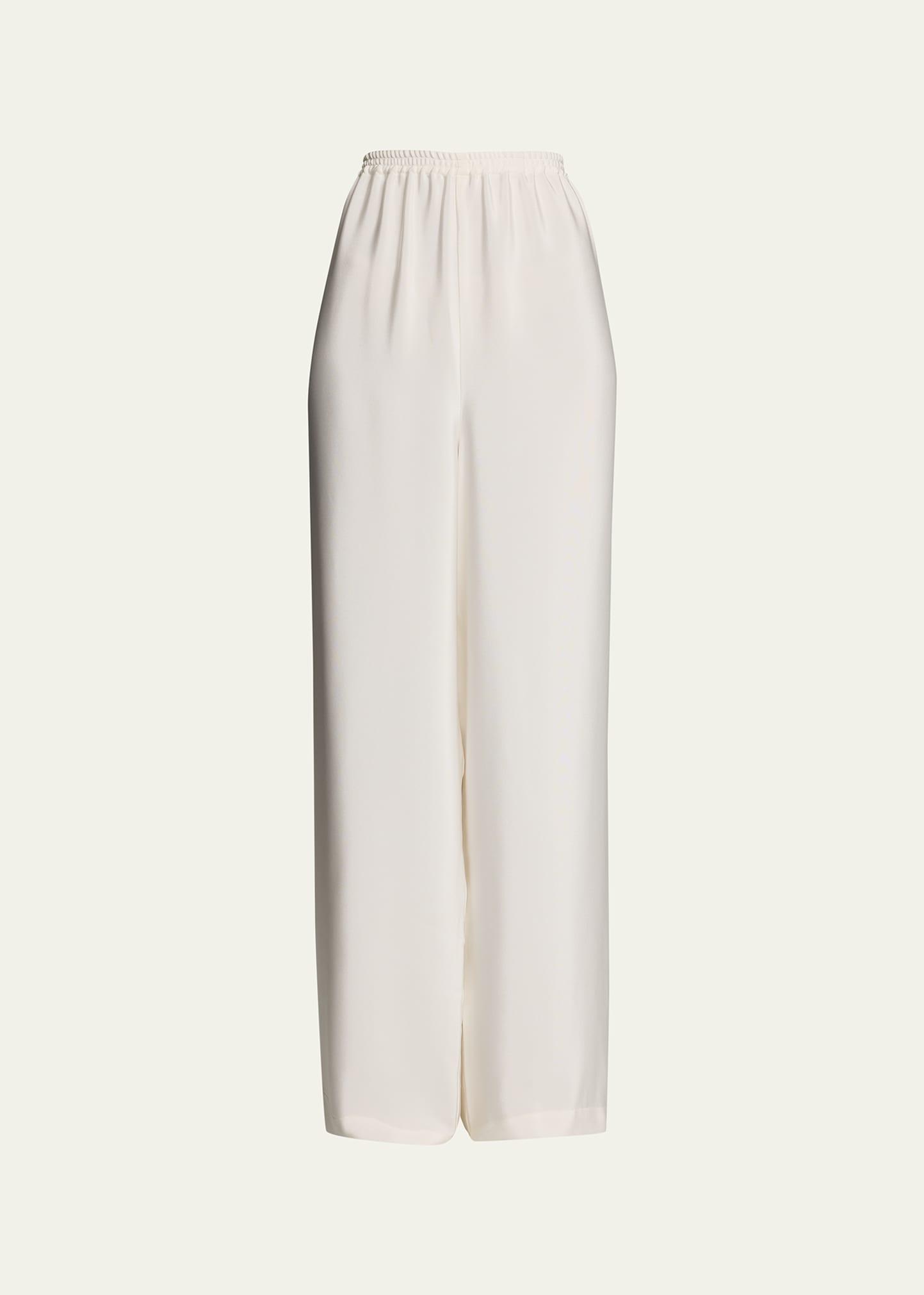 flared midweight crepe trousers