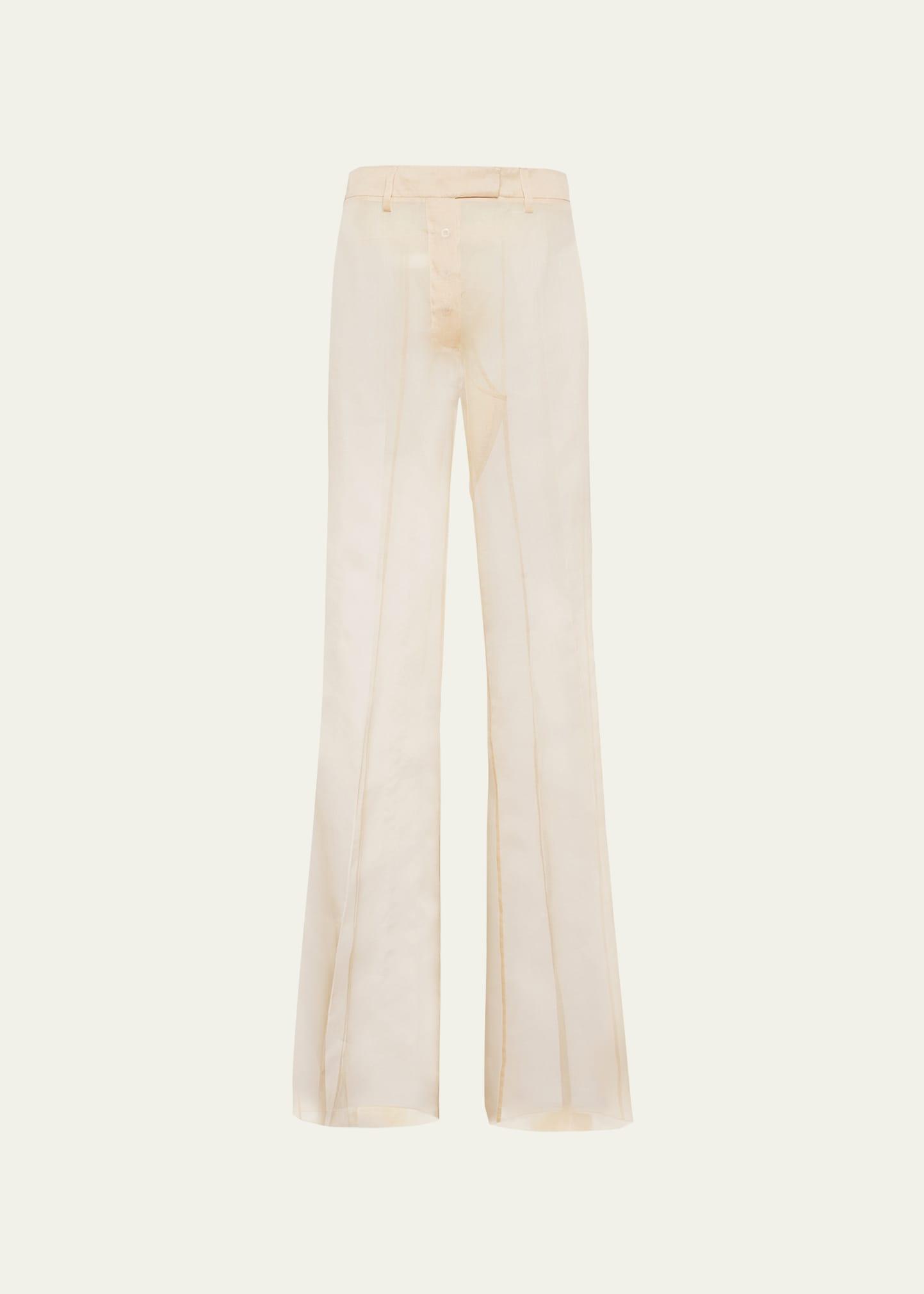 flared organza pants