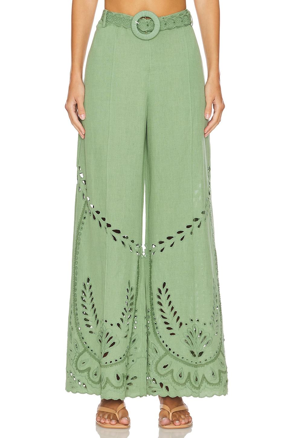 flared pants with buckle belt