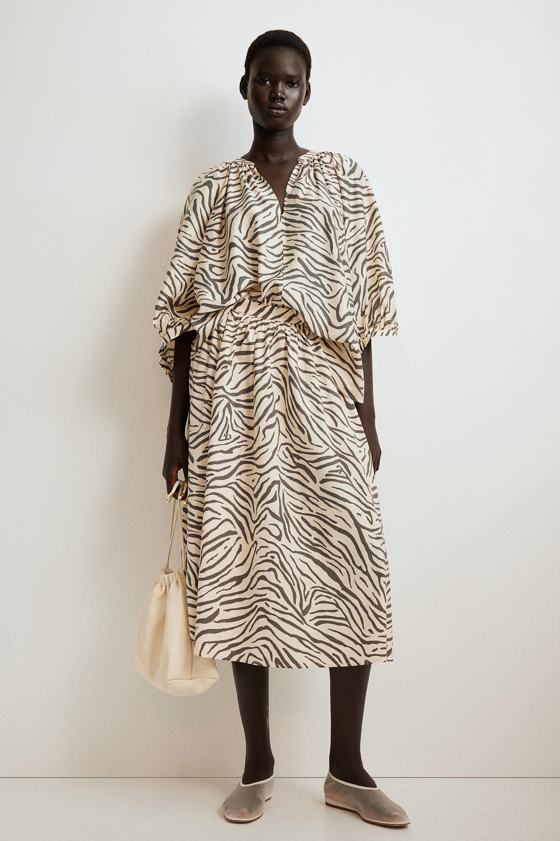 flared poplin skirt