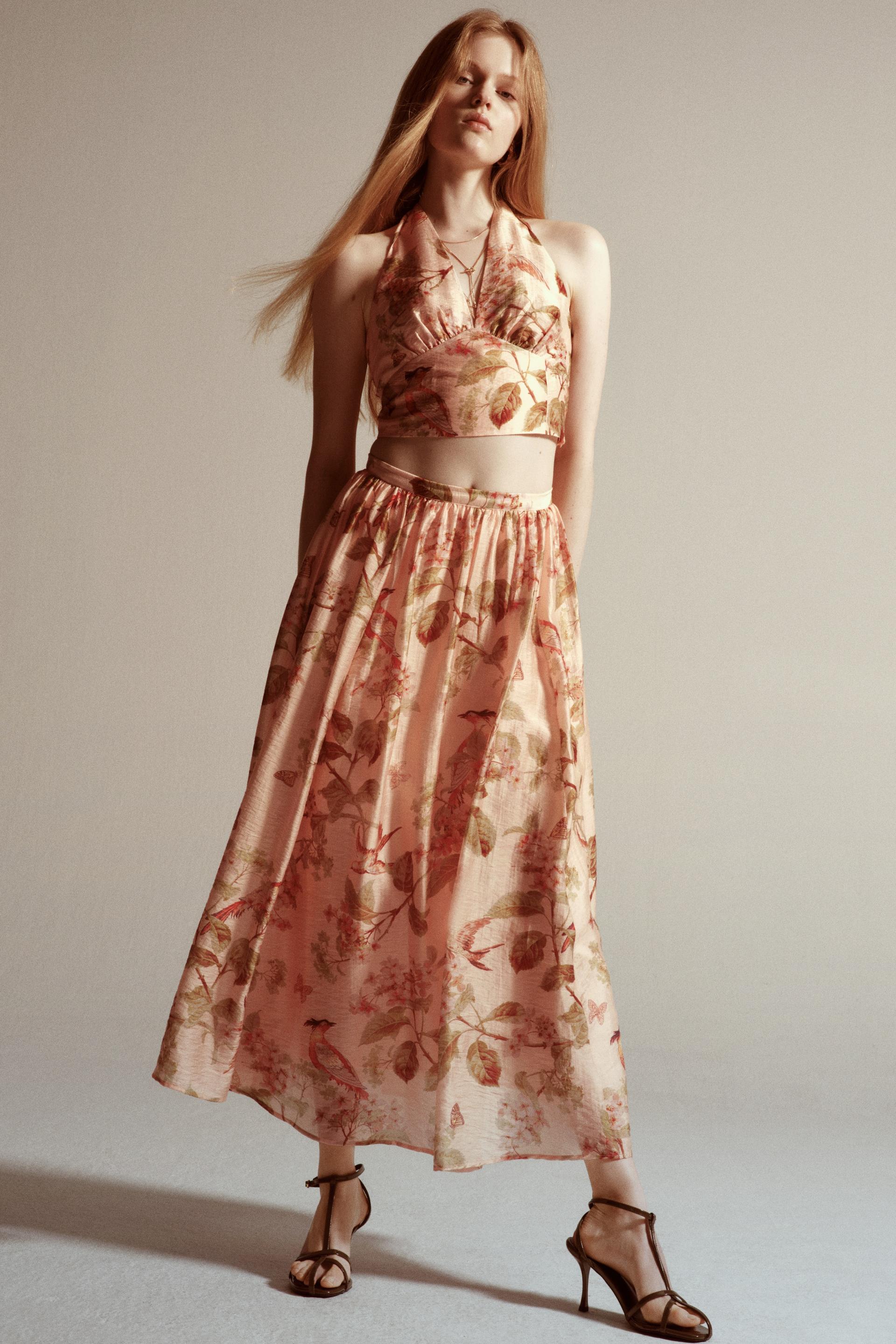 flared printed skirt